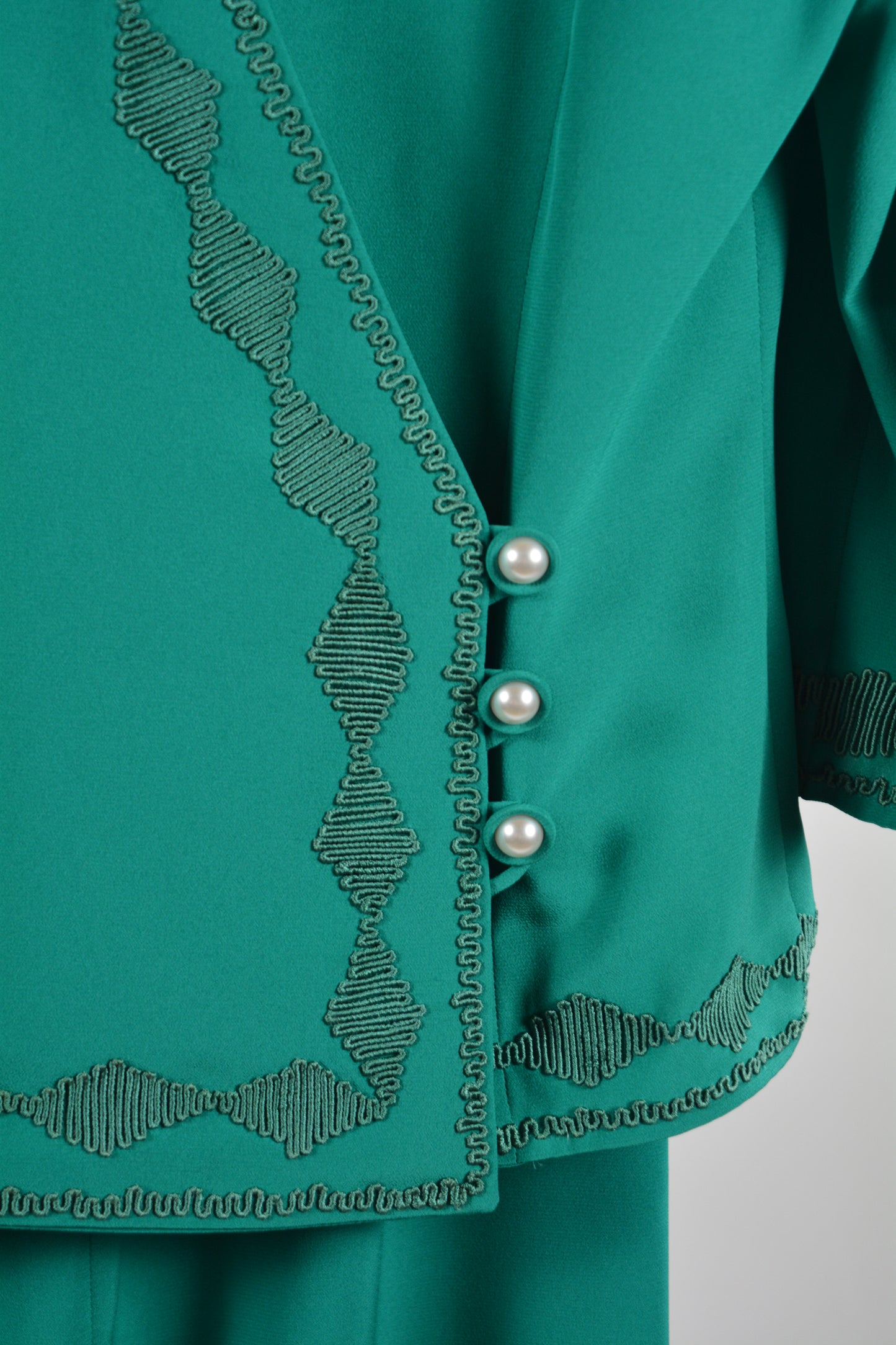 Completo Tailleur Vintage Verde Smeraldo — Giacca + Gonna