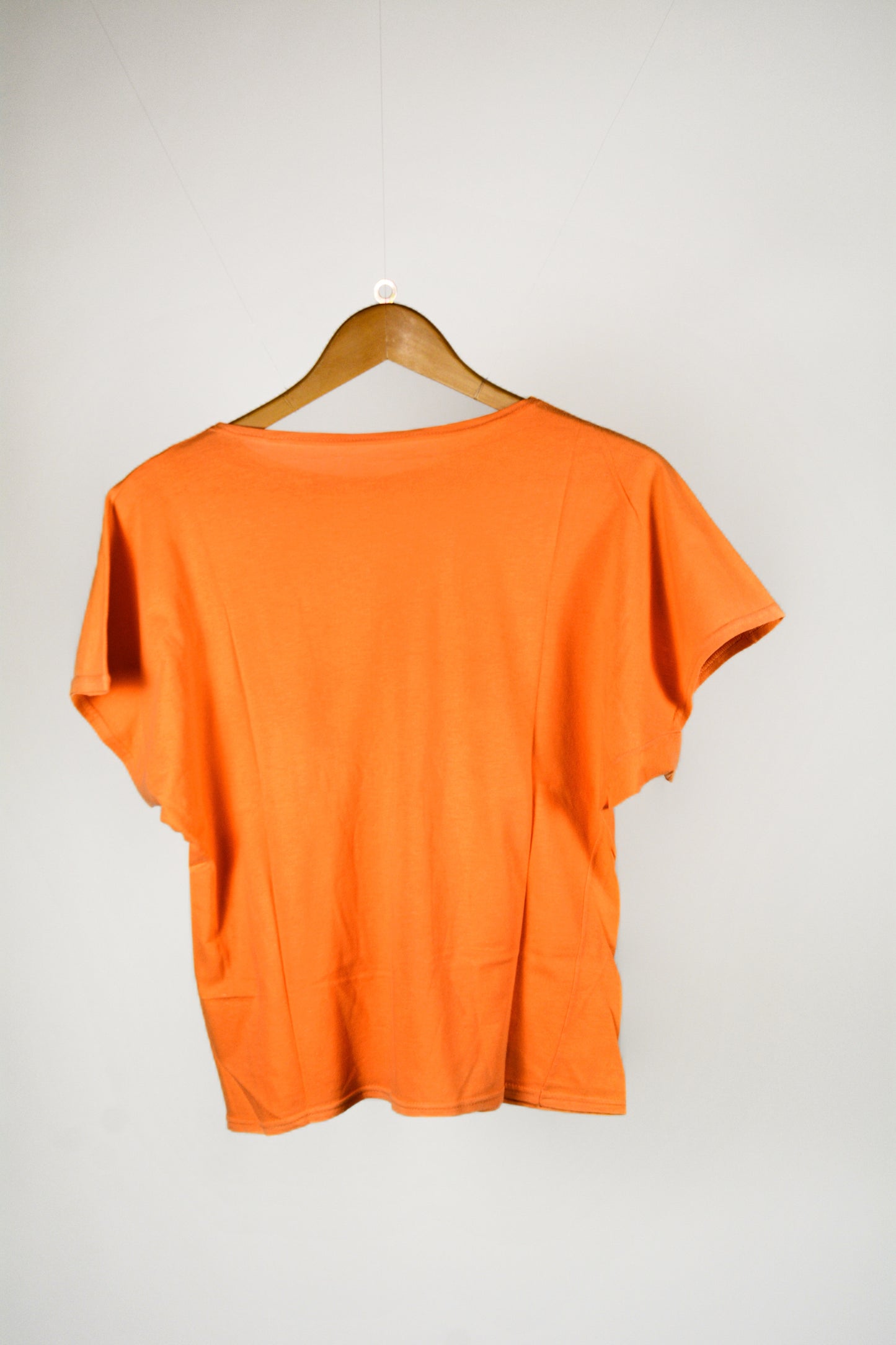 T-shirt Vintage Arancione Stampa Safari Ricamata