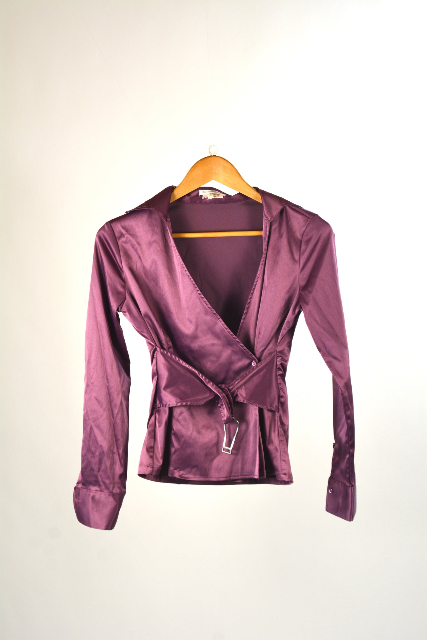 NaraCamicie Camicia Avvolgente in Raso Viola