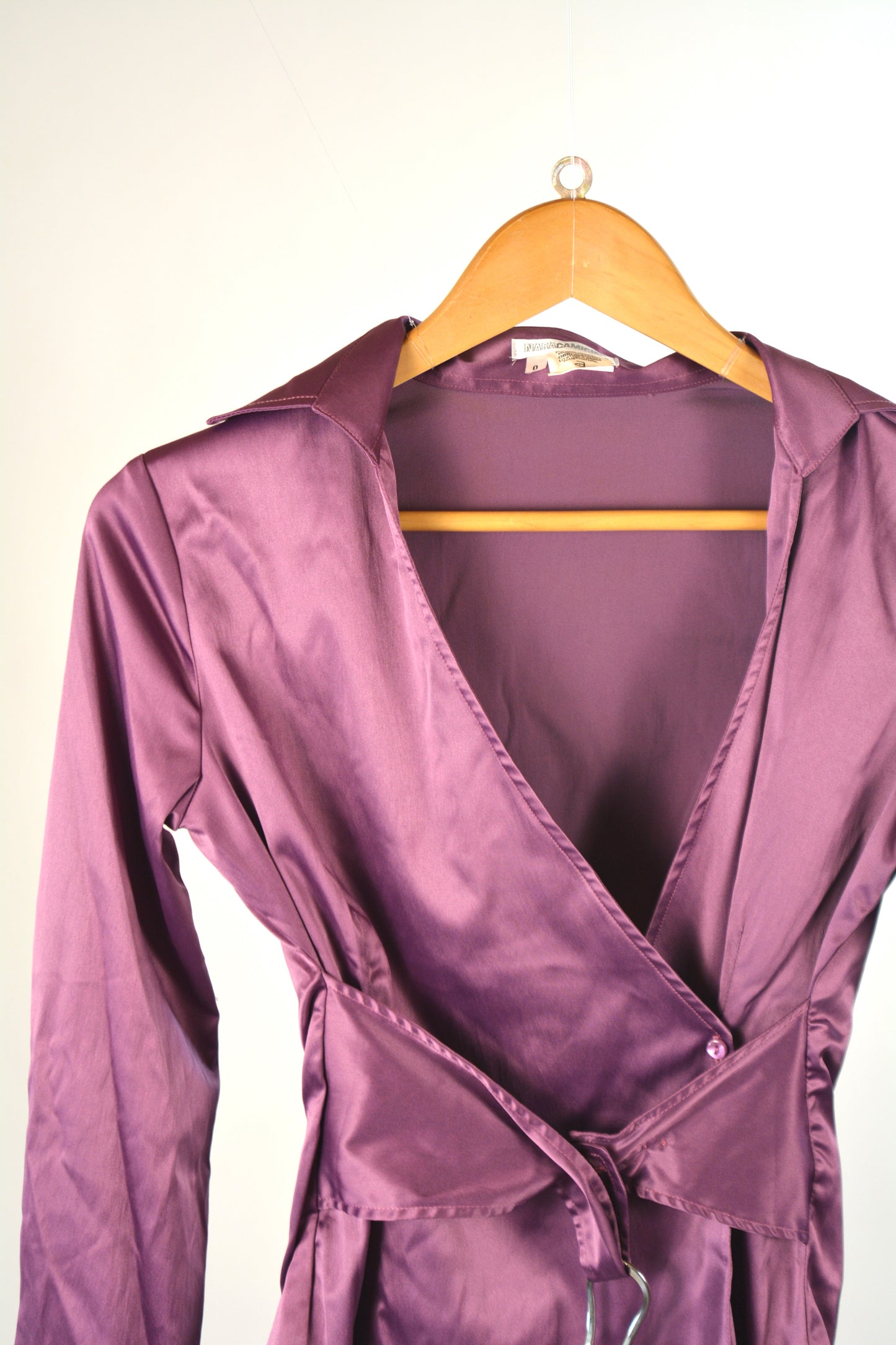 NaraCamicie Camicia Avvolgente in Raso Viola