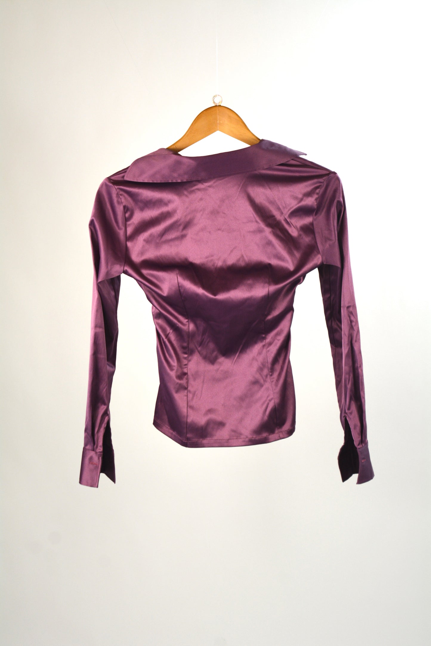 NaraCamicie Camicia Avvolgente in Raso Viola