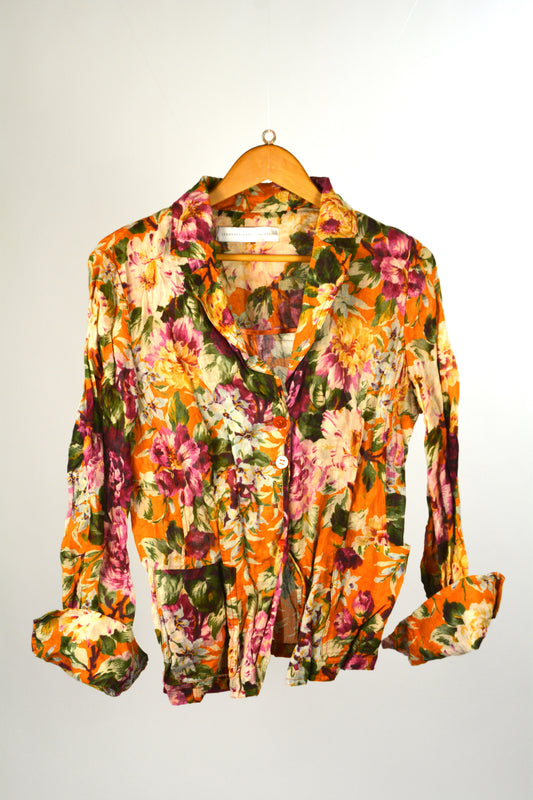 Le Donne di Mariella Burani Blazer Floreale Arancio
