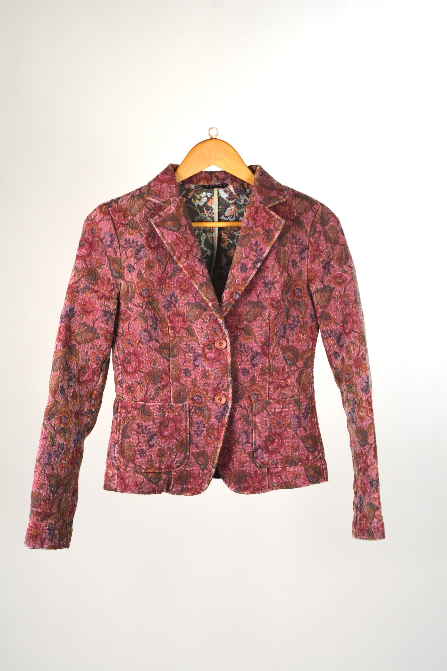 Sisley Blazer Jacquard Floreale Bordeaux