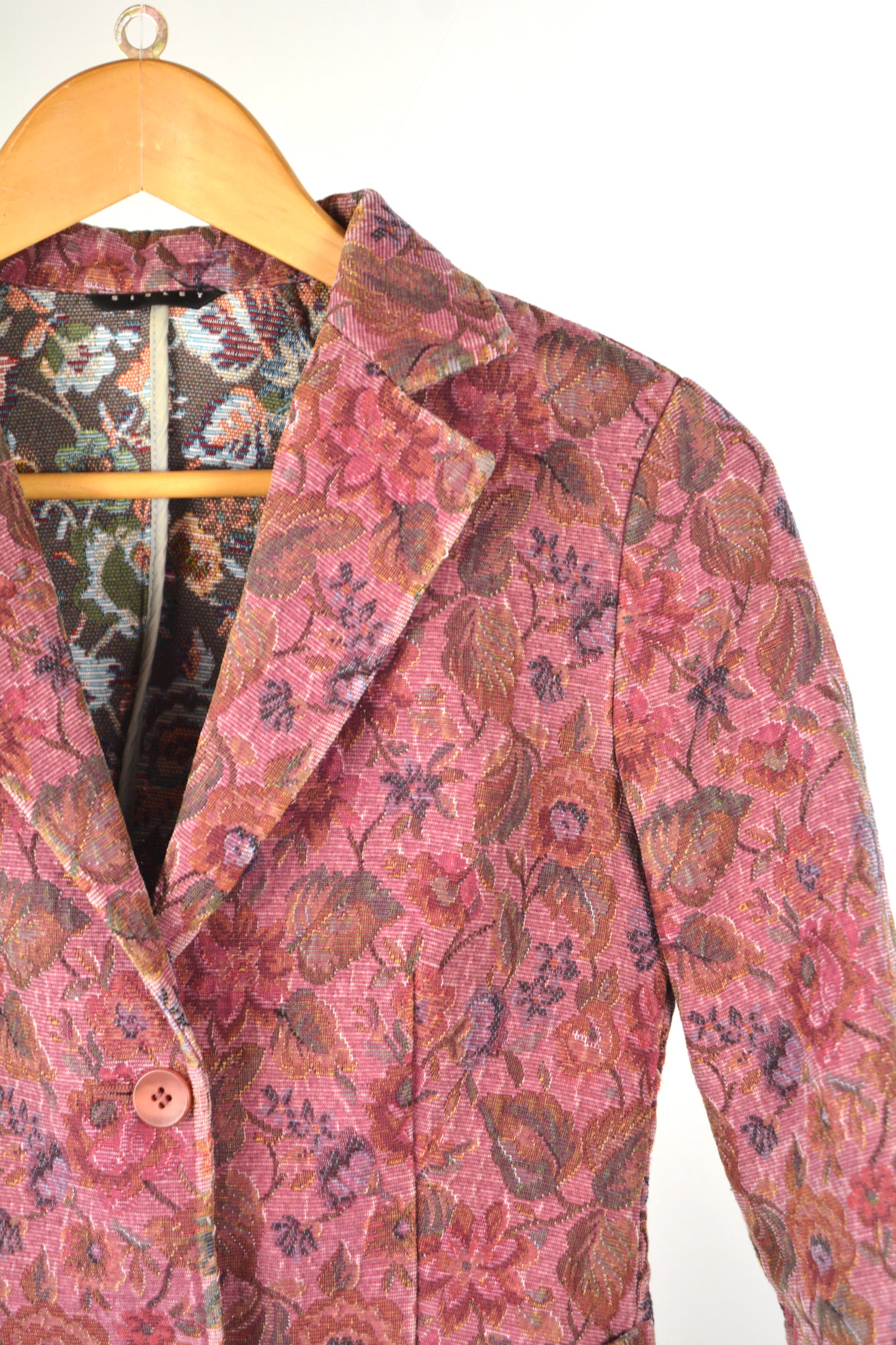 Sisley Blazer Jacquard Floreale Bordeaux