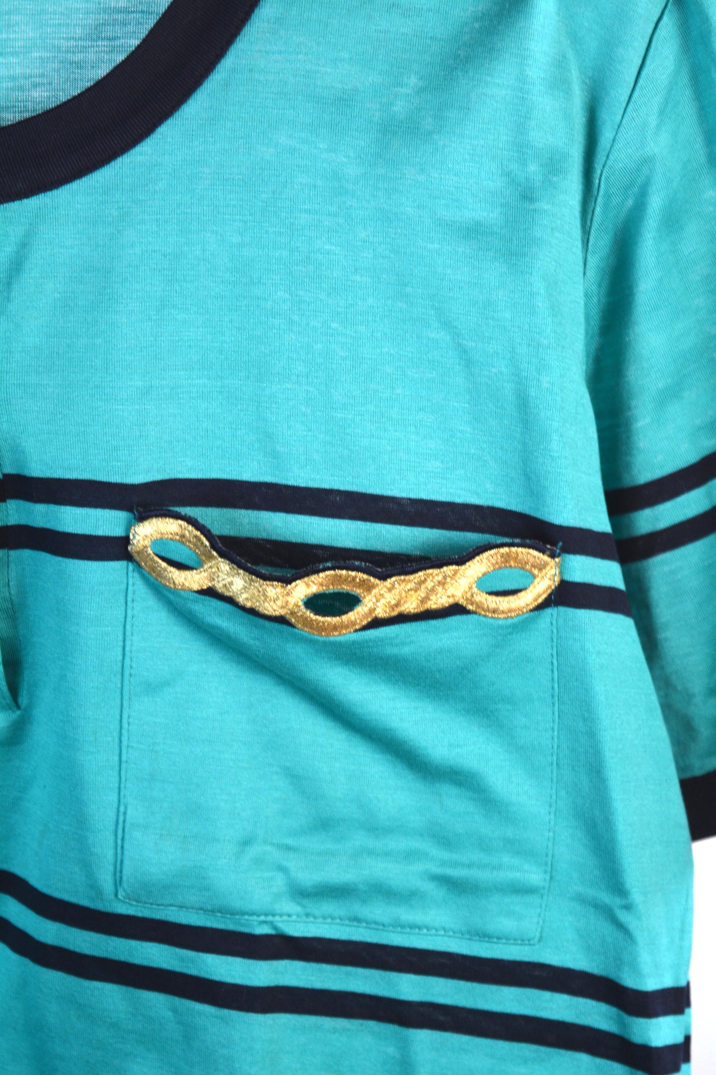 T-Shirt Vintage Maglificio MG – Turchese Navy Anni '80