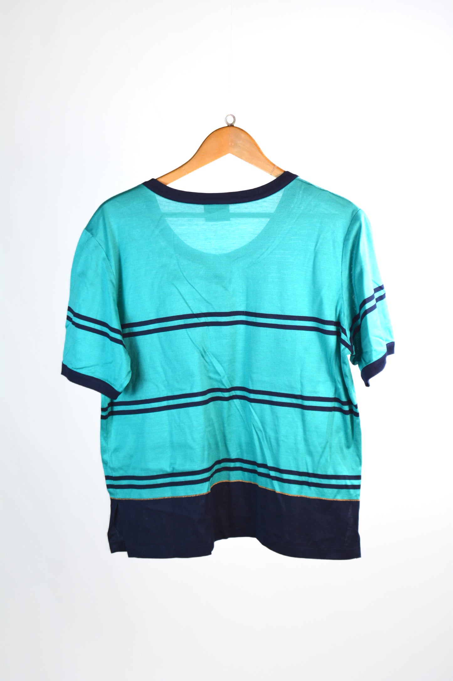 T-Shirt Vintage Maglificio MG – Turchese Navy Anni '80