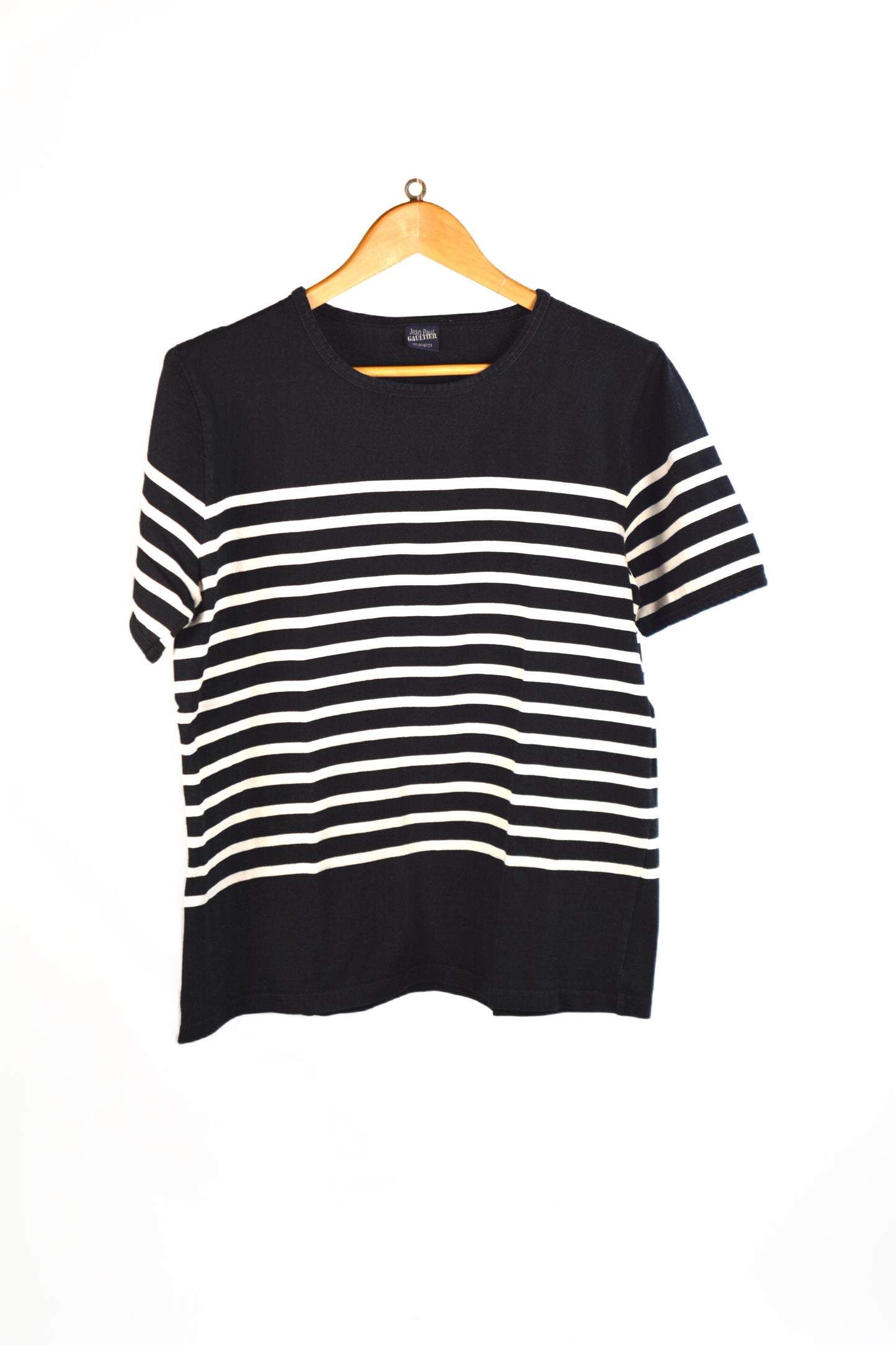 Jean Paul Gaultier Matelot T-shirt Nera Righe Bianche Vintage – Tg. L/XL