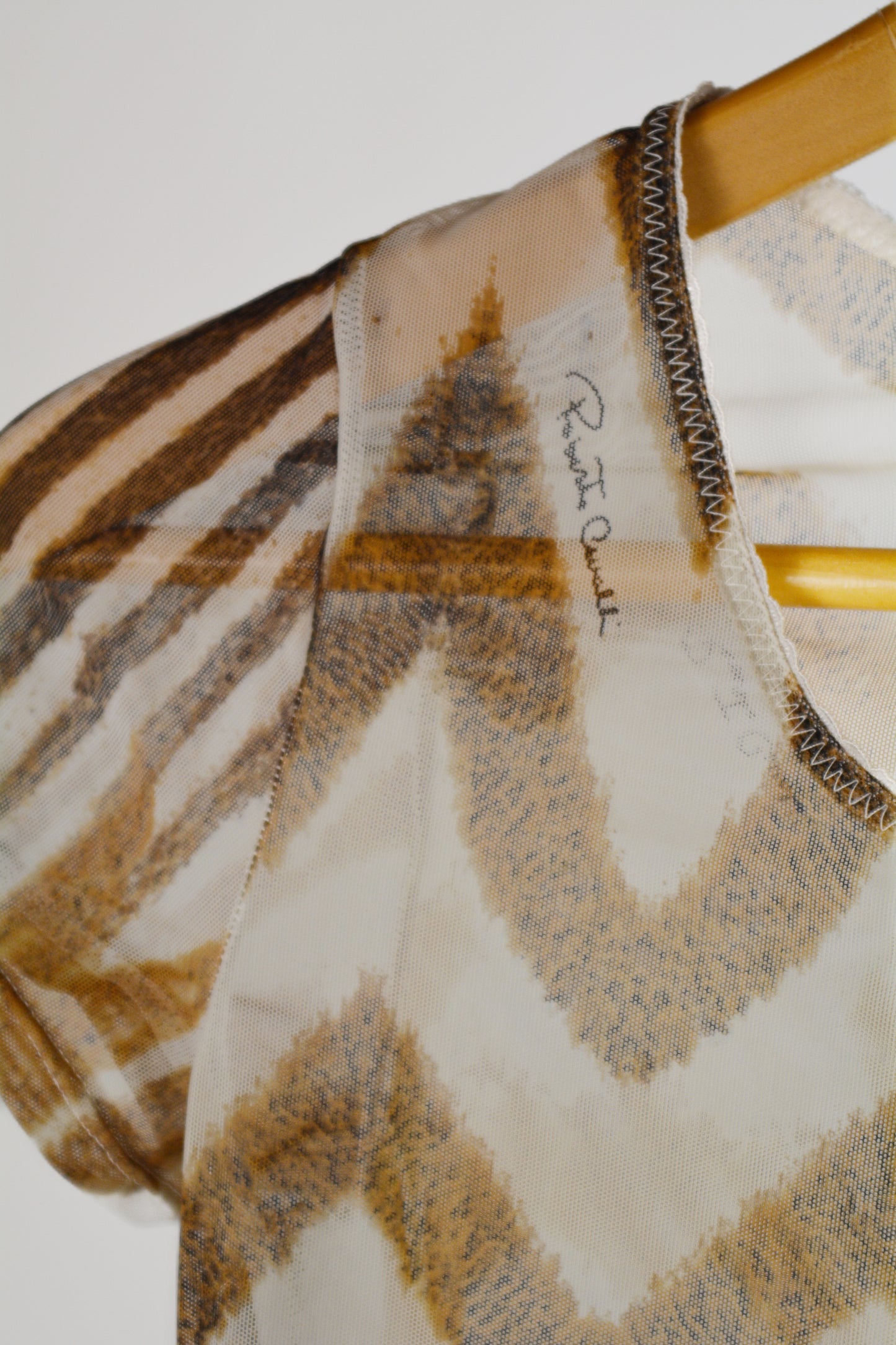 Roberto Cavalli — Top in Tulle Stampato