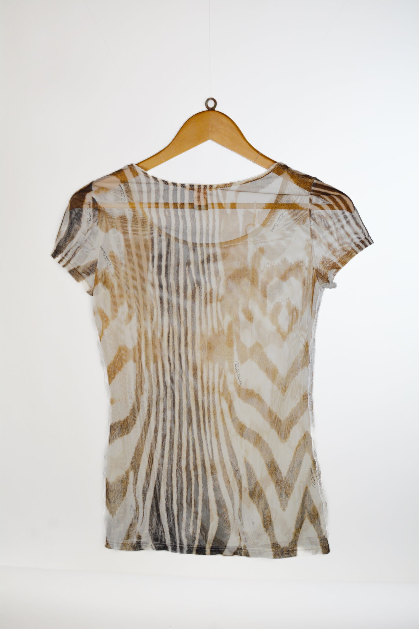 Roberto Cavalli — Top in Tulle Stampato