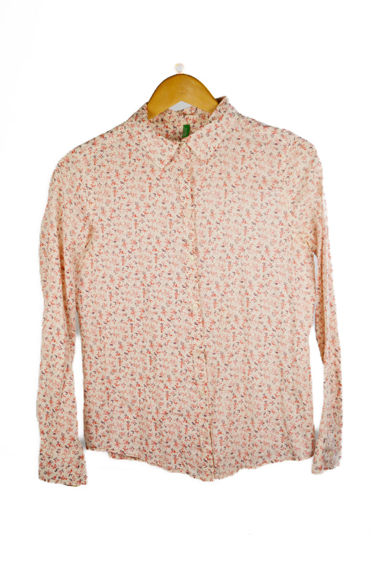 United Colors of Benetton Camicia Floreale Vintage — Rametti e Bacche — Taglia S