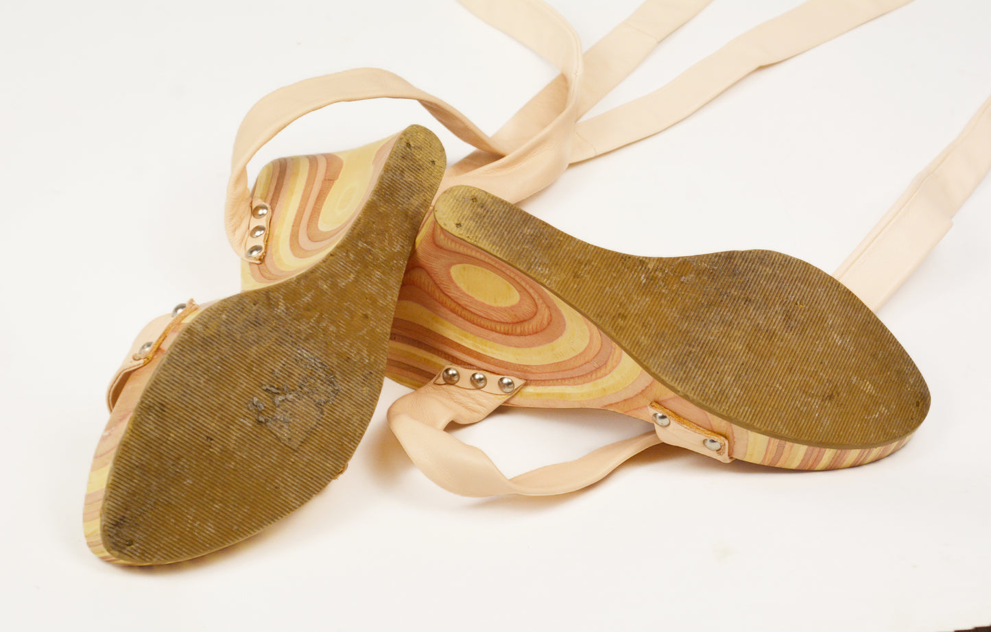 Fornarina Sandali Zeppa Legno Vintage — Lacci Nude — EU 35.5