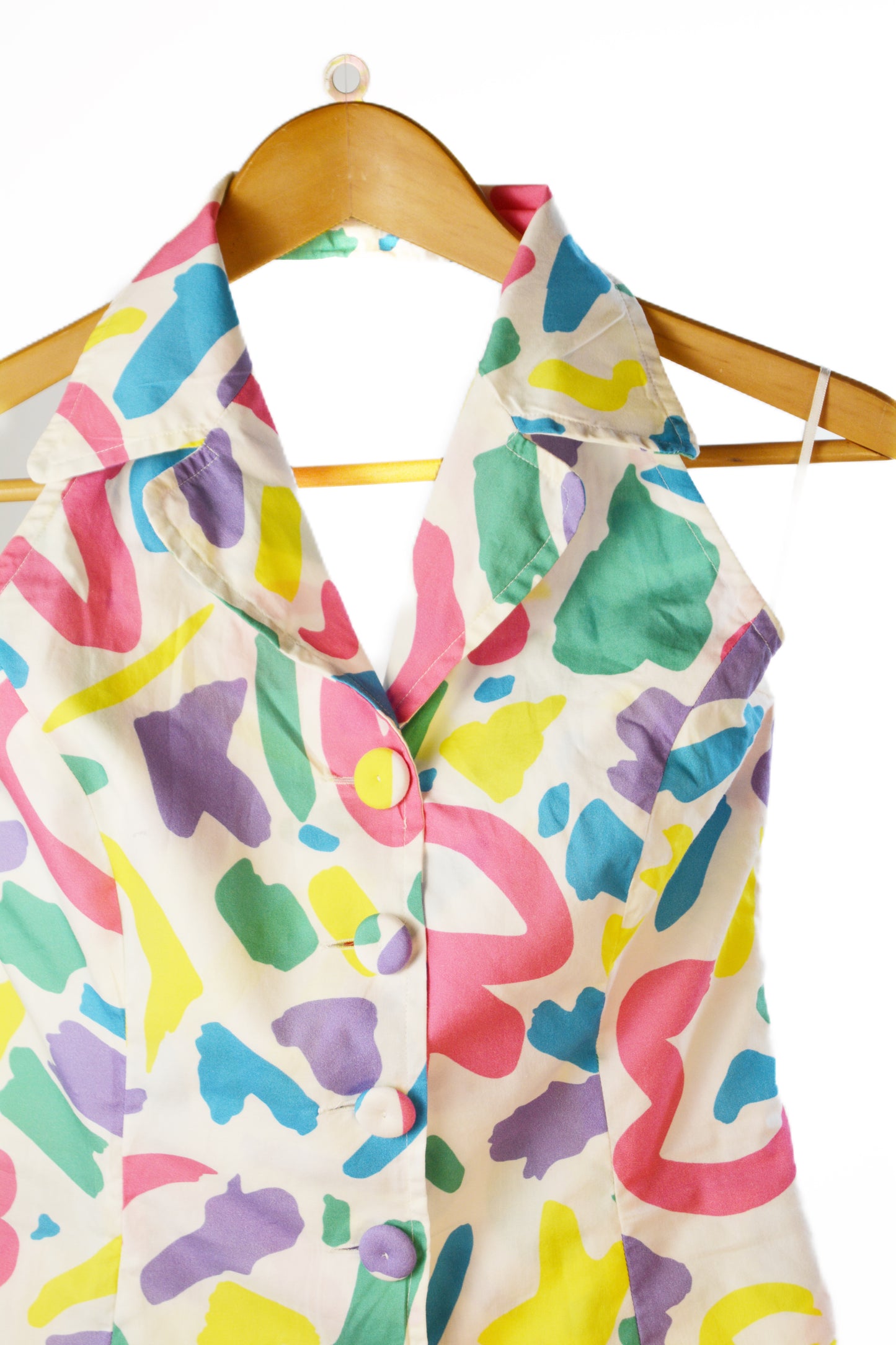 Moschino Archive Halter Dress — Franco Moschino Era, Abstract Multicolor Print