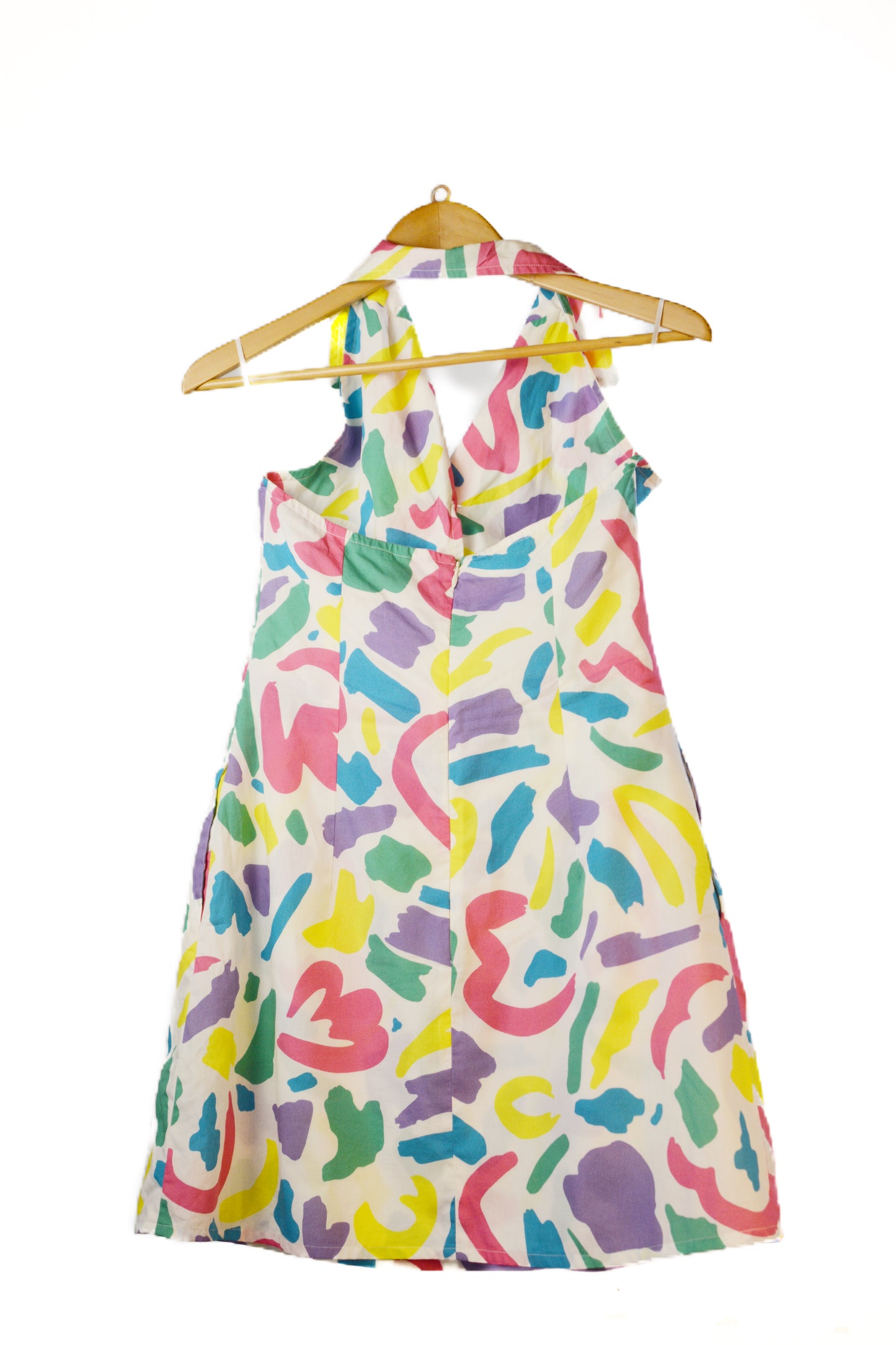 Moschino Archive Halter Dress — Franco Moschino Era, Abstract Multicolor Print
