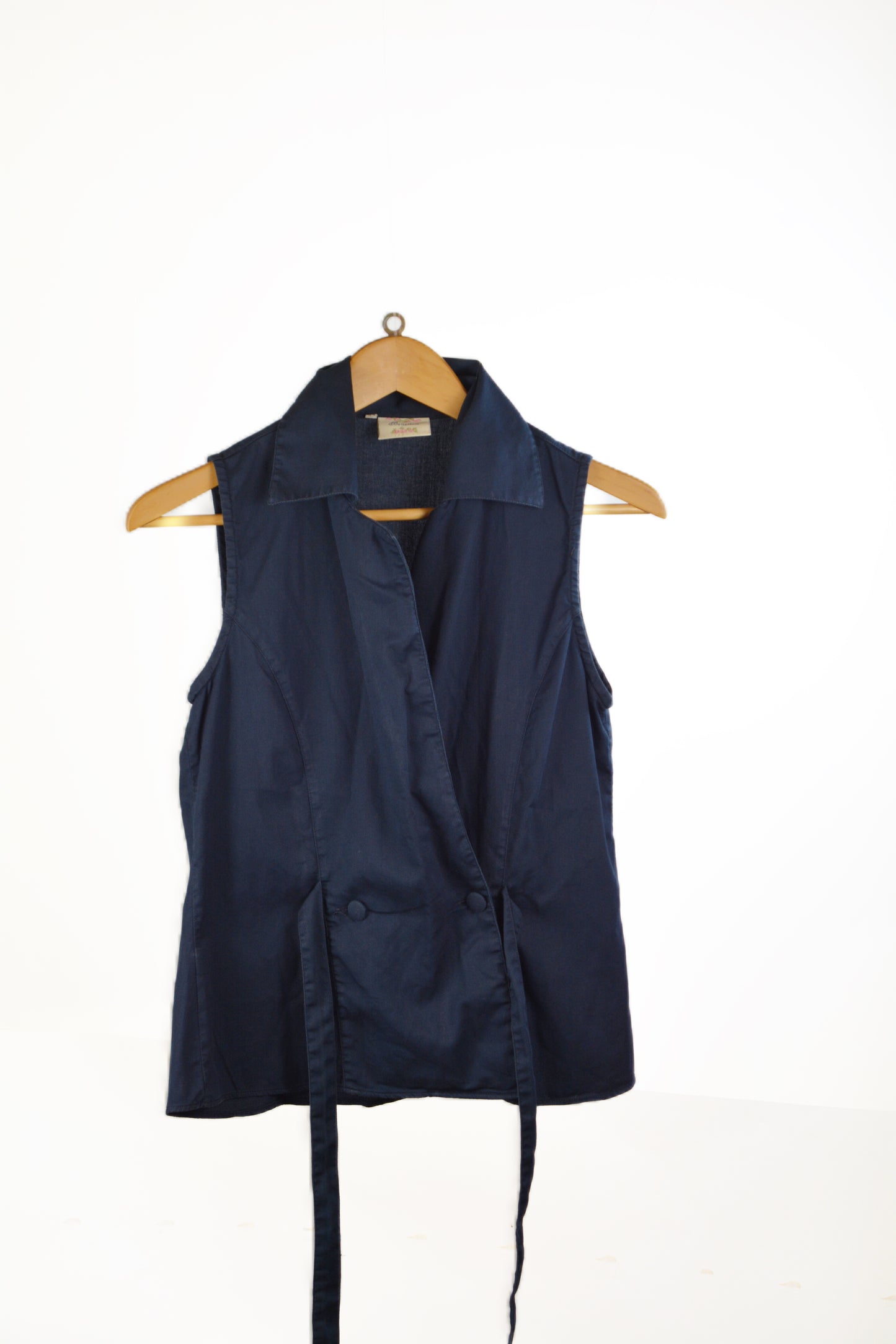 Top Vintage Benetton Blu Navy 100% Cotone – Taglia 44