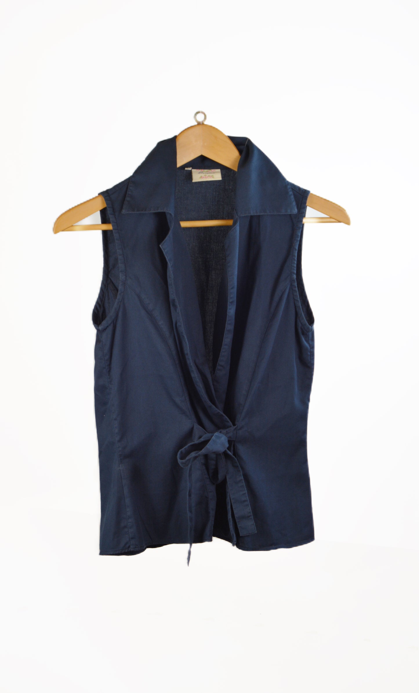Top Vintage Benetton Blu Navy 100% Cotone – Taglia 44