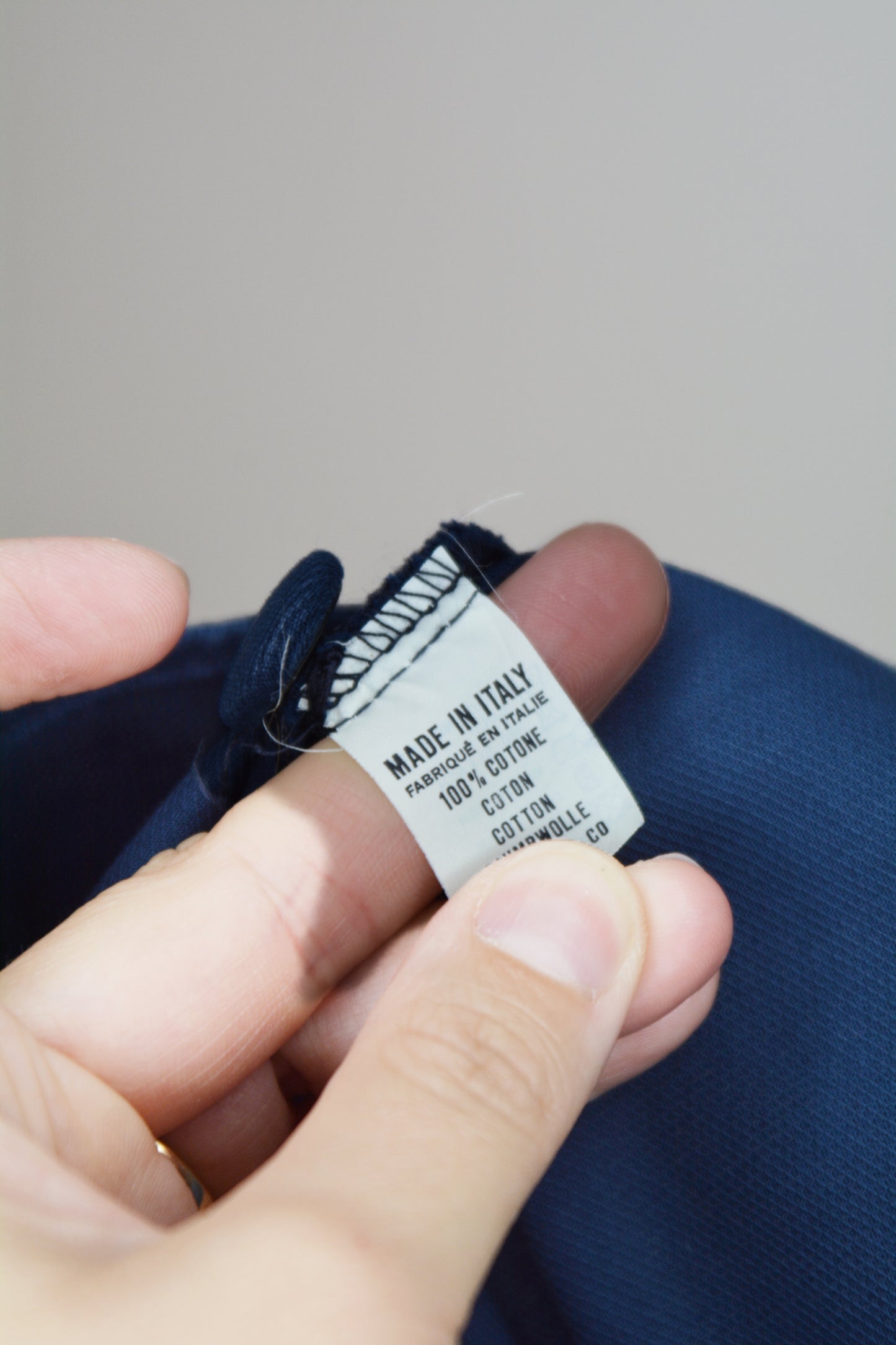 Top Vintage Benetton Blu Navy 100% Cotone – Taglia 44