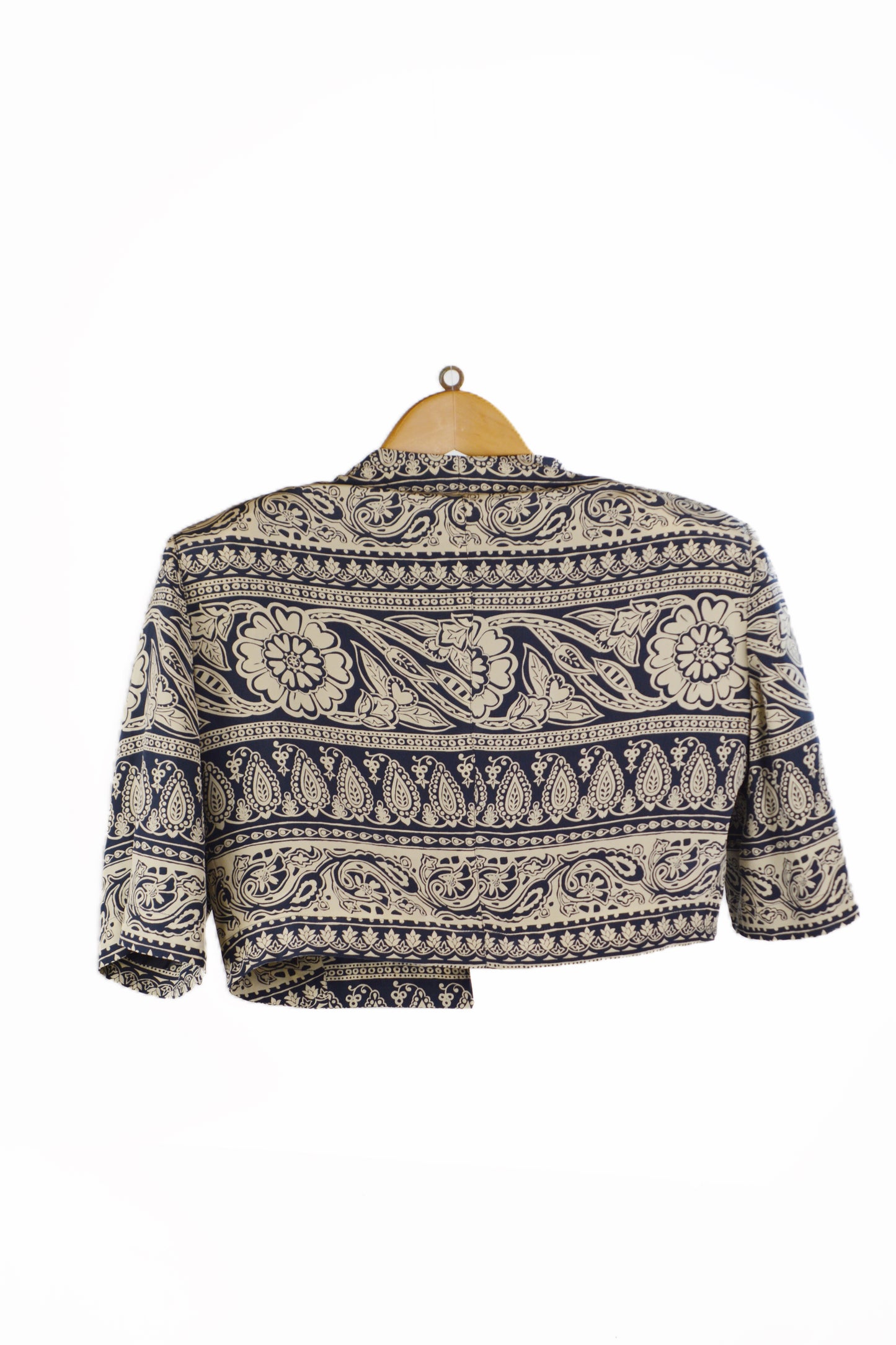 Completo Vintage Byblos Due Pezzi Paisley Blu Navy – Taglia 42