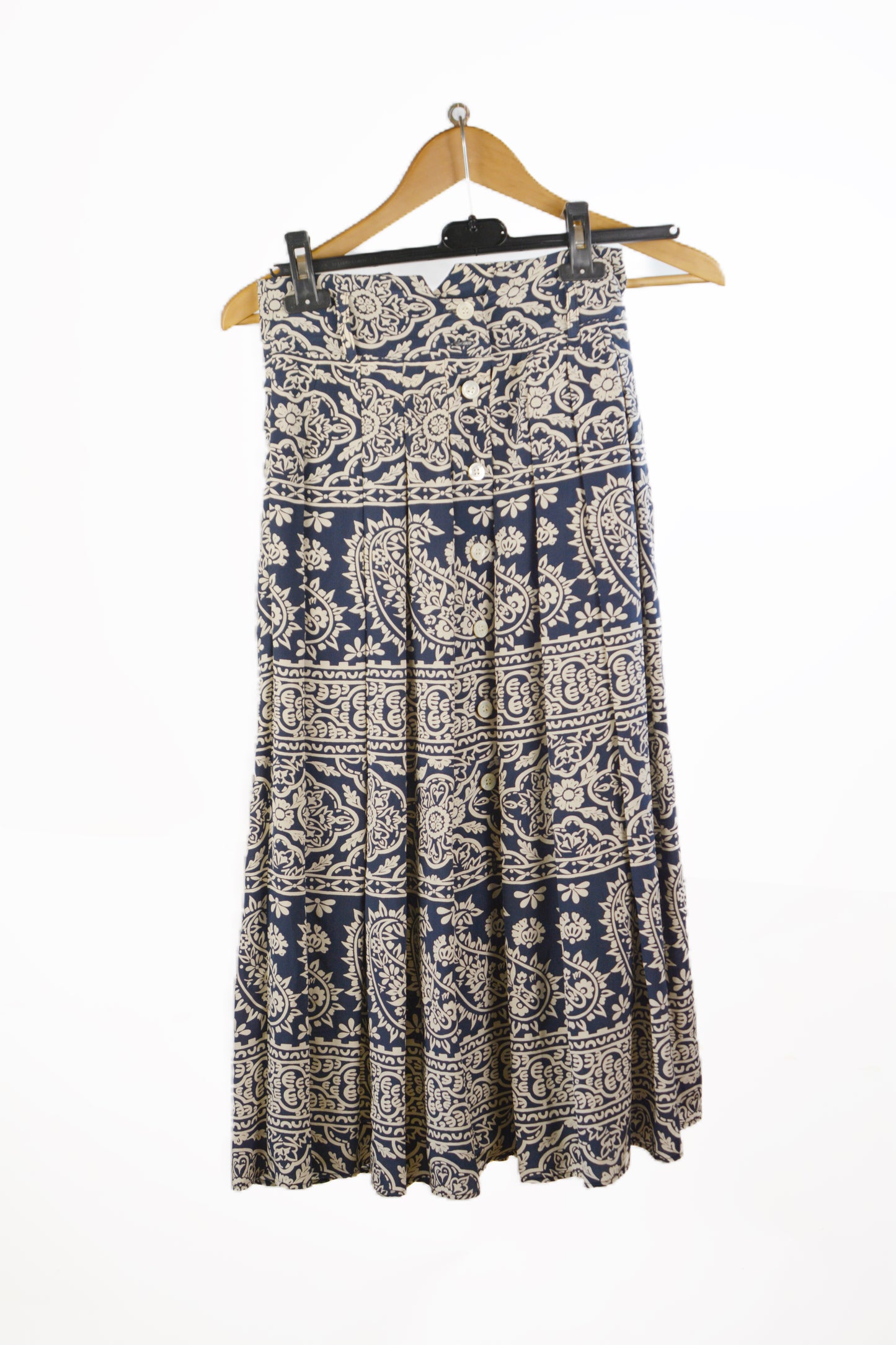Completo Vintage Byblos Due Pezzi Paisley Blu Navy – Taglia 42