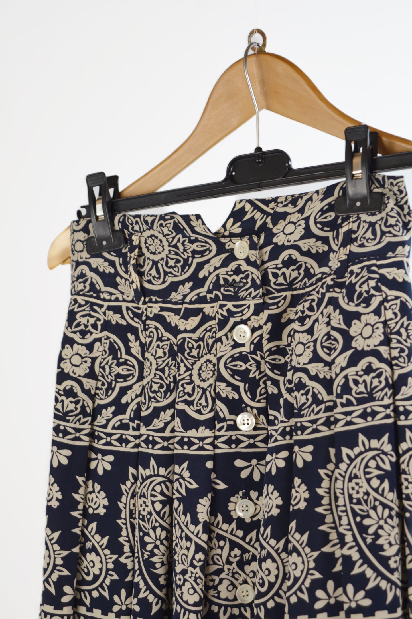 Completo Vintage Byblos Due Pezzi Paisley Blu Navy – Taglia 42