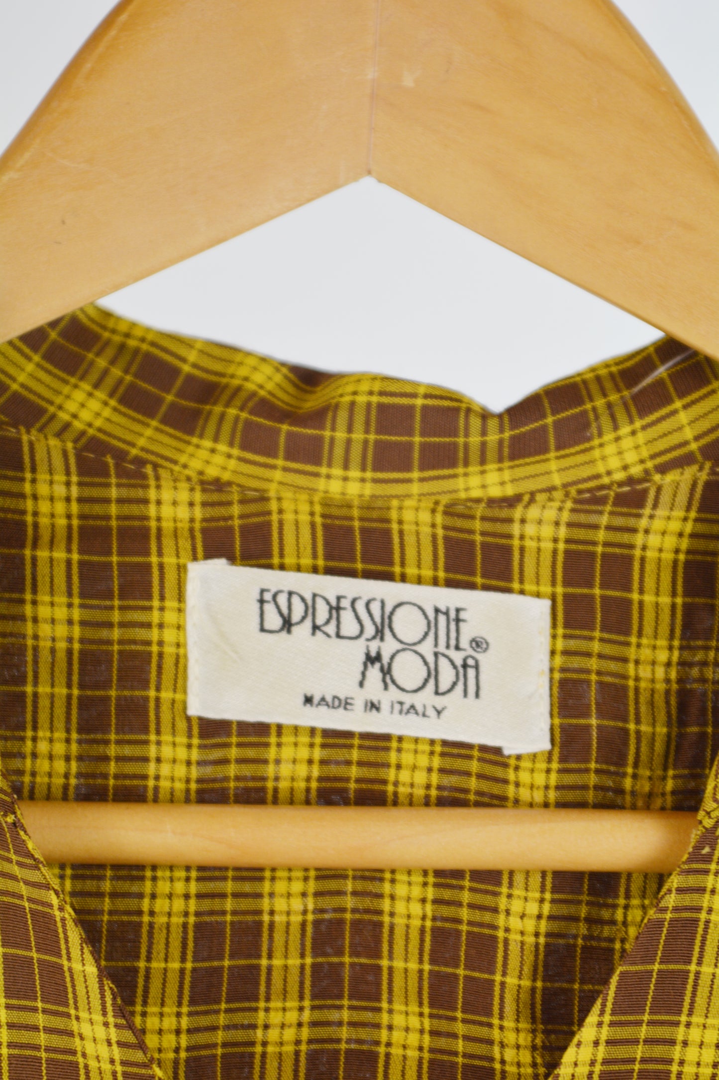 Abito Lungo Vintage Espressione Moda Tartan Giallo/Marrone