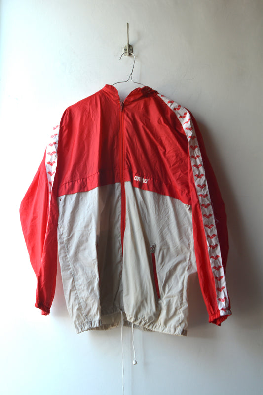 Arena — K-Way Giacca a Vento Rosso Bianco Taglia S Made in Italy