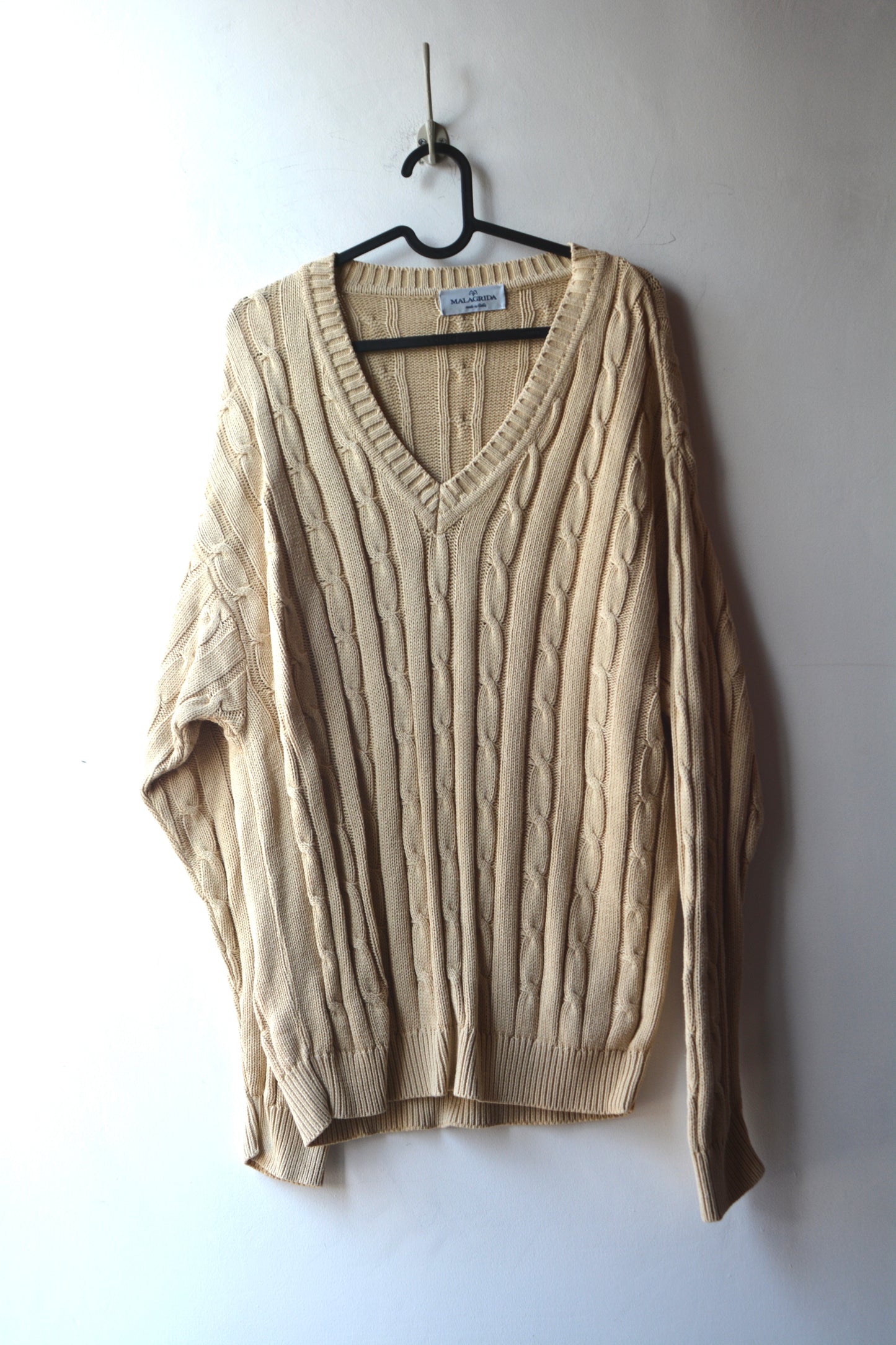 Malagrida Cable Knit V-Neck — Made in Italy