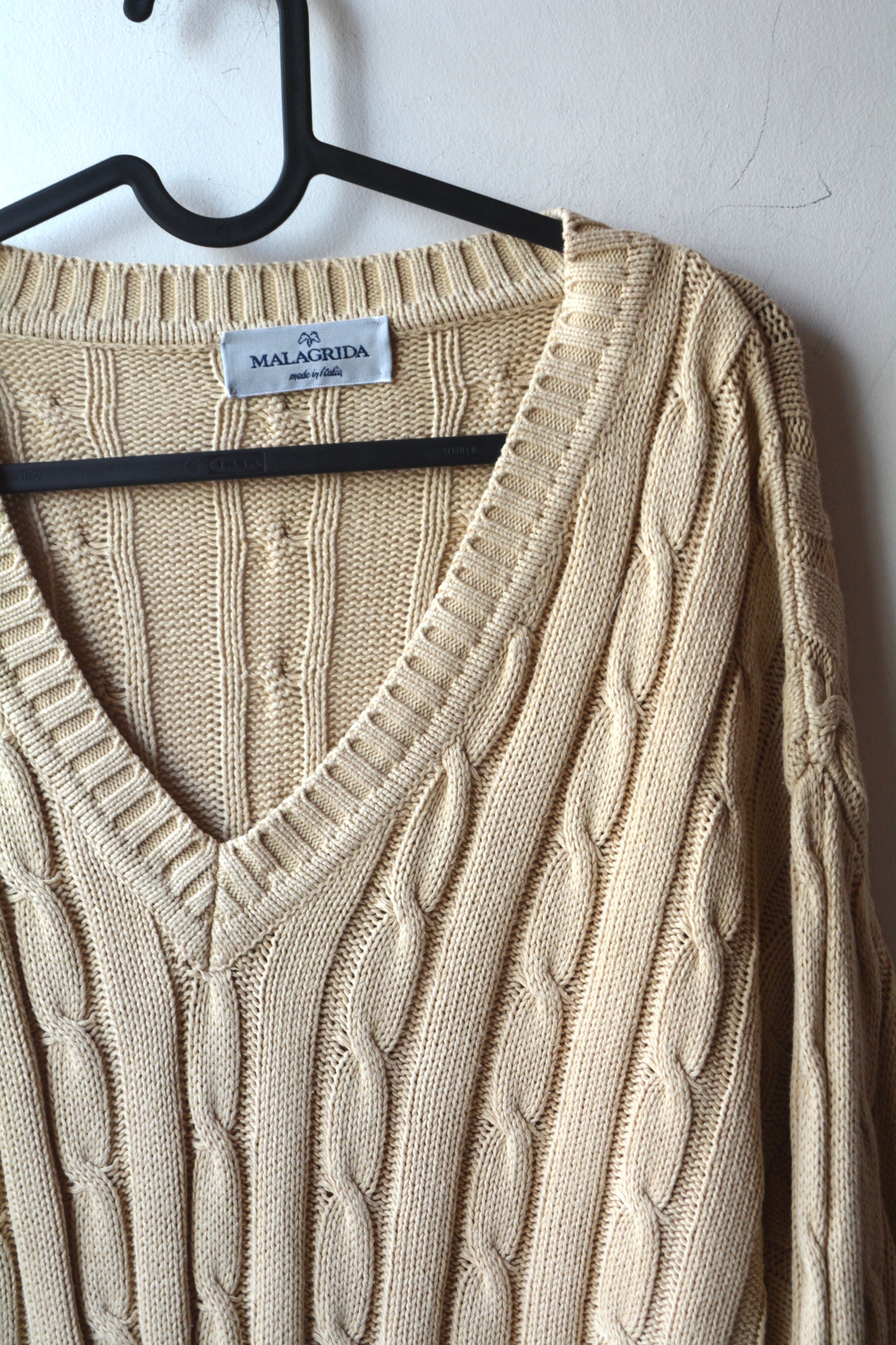 Malagrida Cable Knit V-Neck — Made in Italy