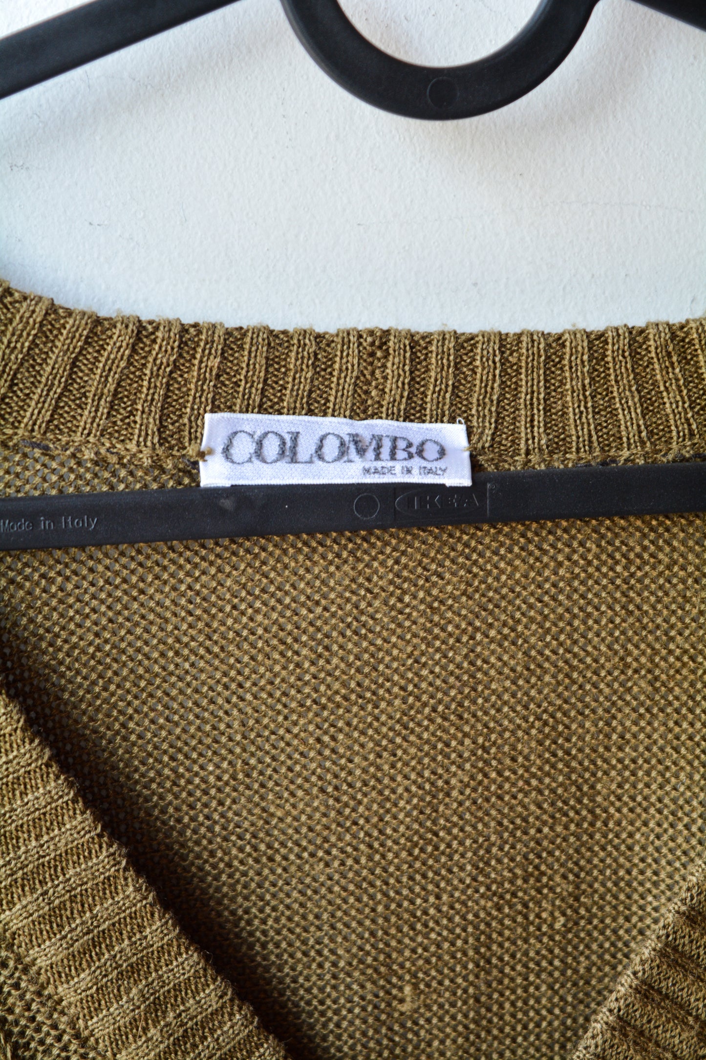 Colombo — Cardigan Lino Viscosa Verde Oliva Taglia XL