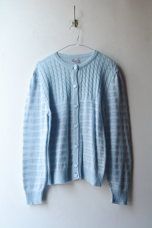 Corbai — Cardigan Mohair Azzurro Baby Taglia M