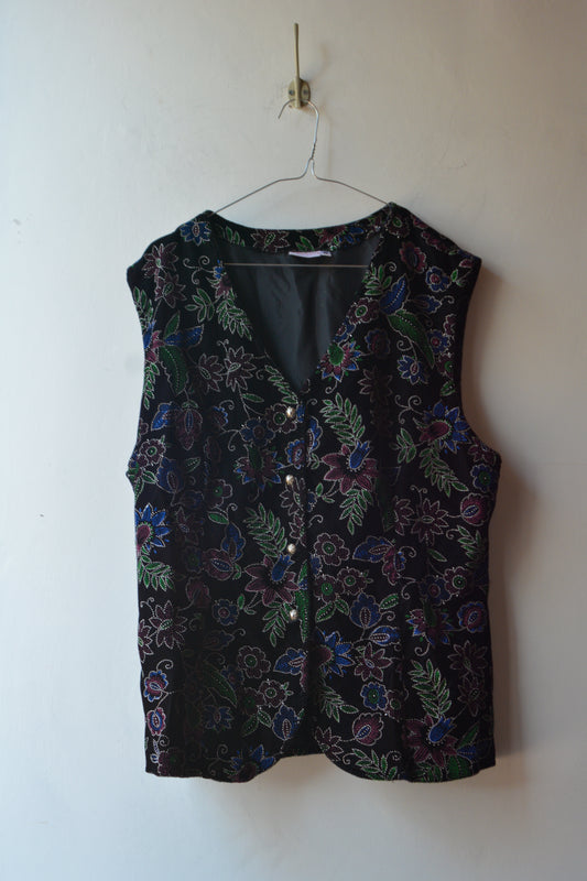Citylife — Gilet Ricamato Floreale Nero Taglia 46