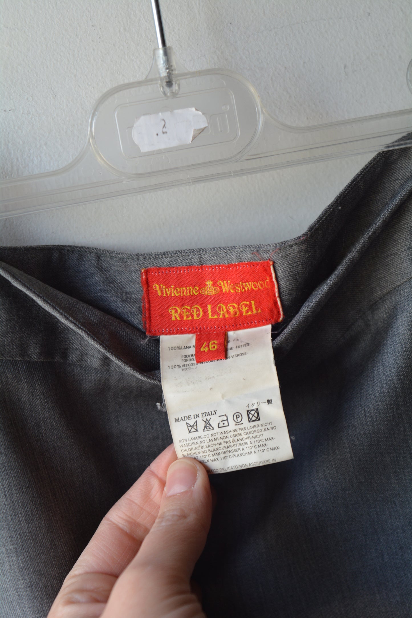 Vivienne Westwood Red Label Gonna Grigia Lana — Taglia 46