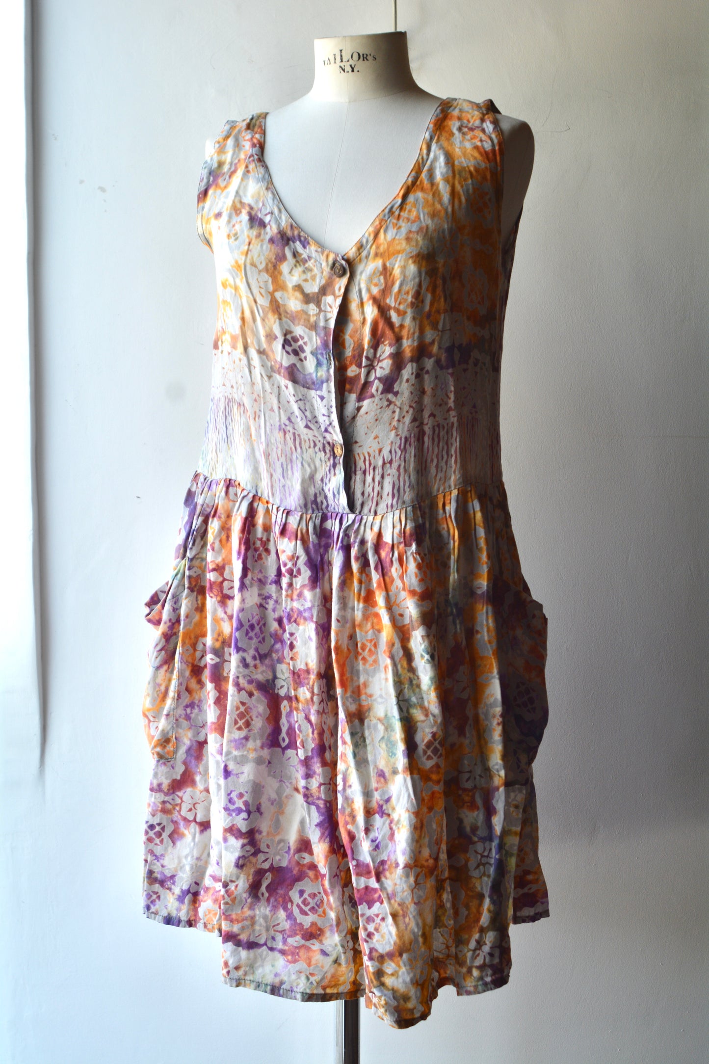 Gypsy Abito Estivo Batik Senza Maniche — Taglia Unica