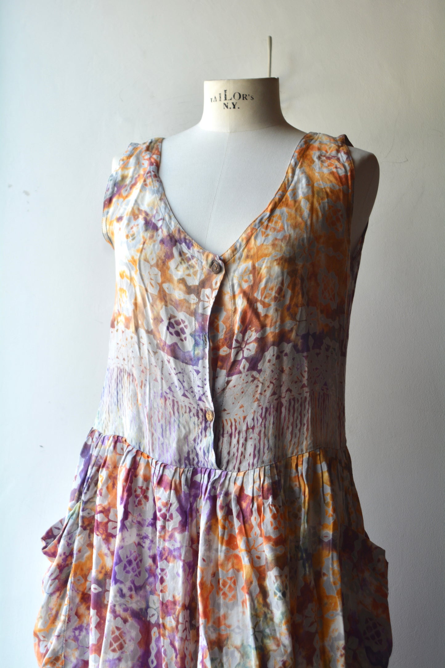 Gypsy Abito Estivo Batik Senza Maniche — Taglia Unica