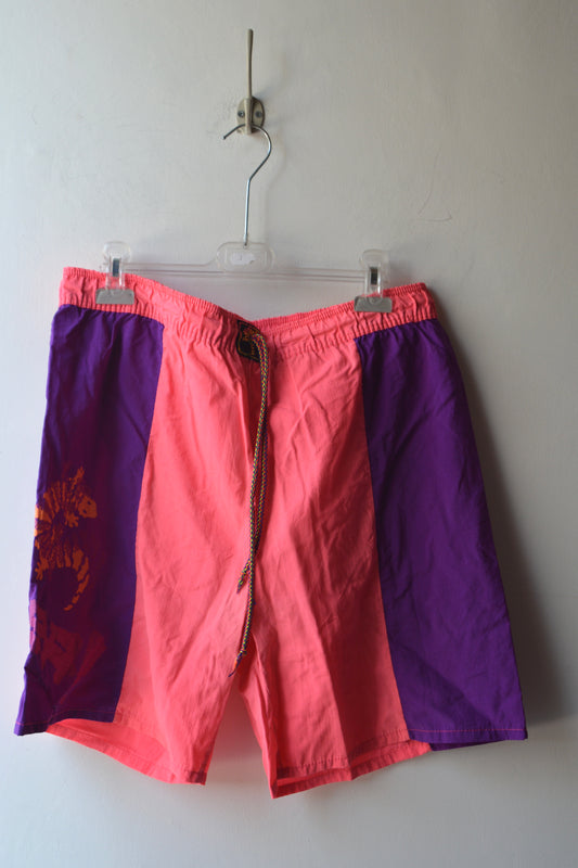 Costume da Bagno Vintage Corallo e Viola Anni 80