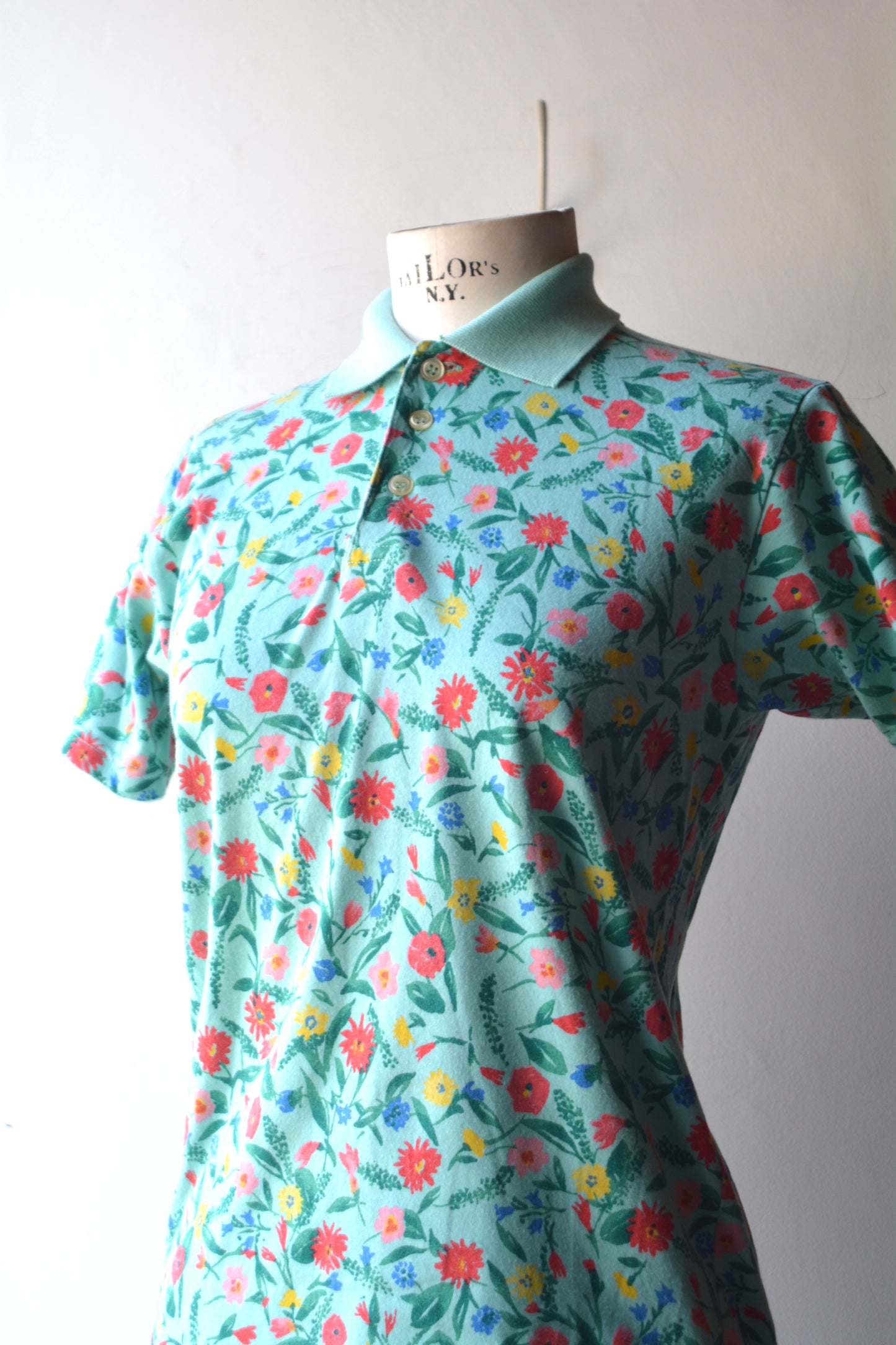 Naj-Oleari Polo Floreale Verde Acqua — Made in Italy
