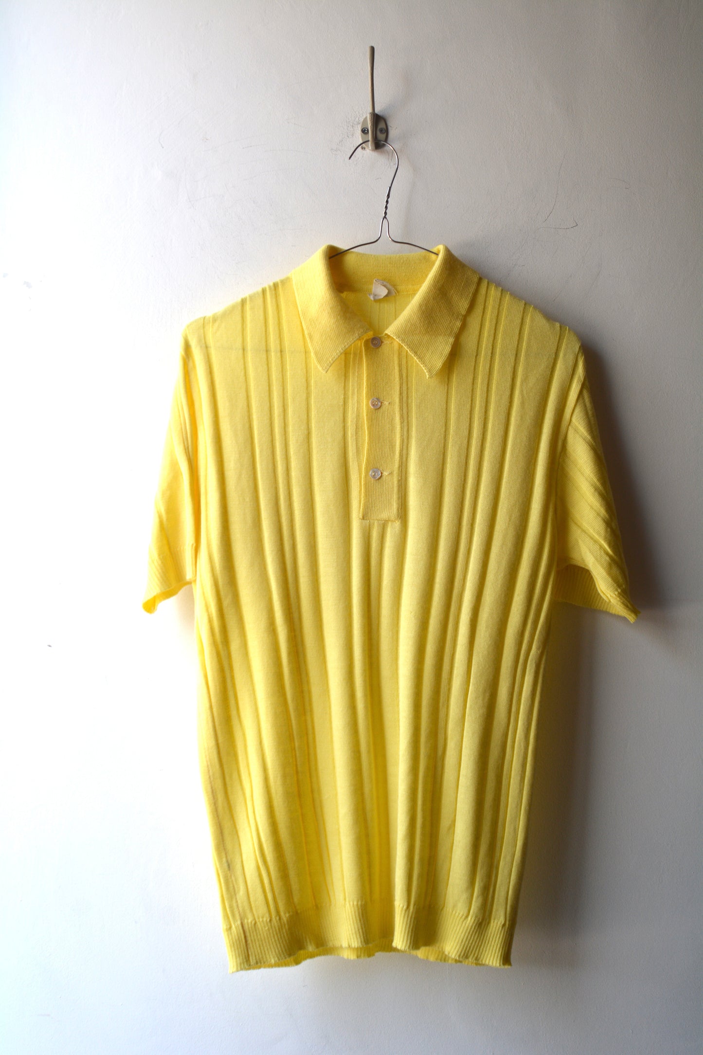 Polo in Maglia Vintage Giallo Limone — Anni '70