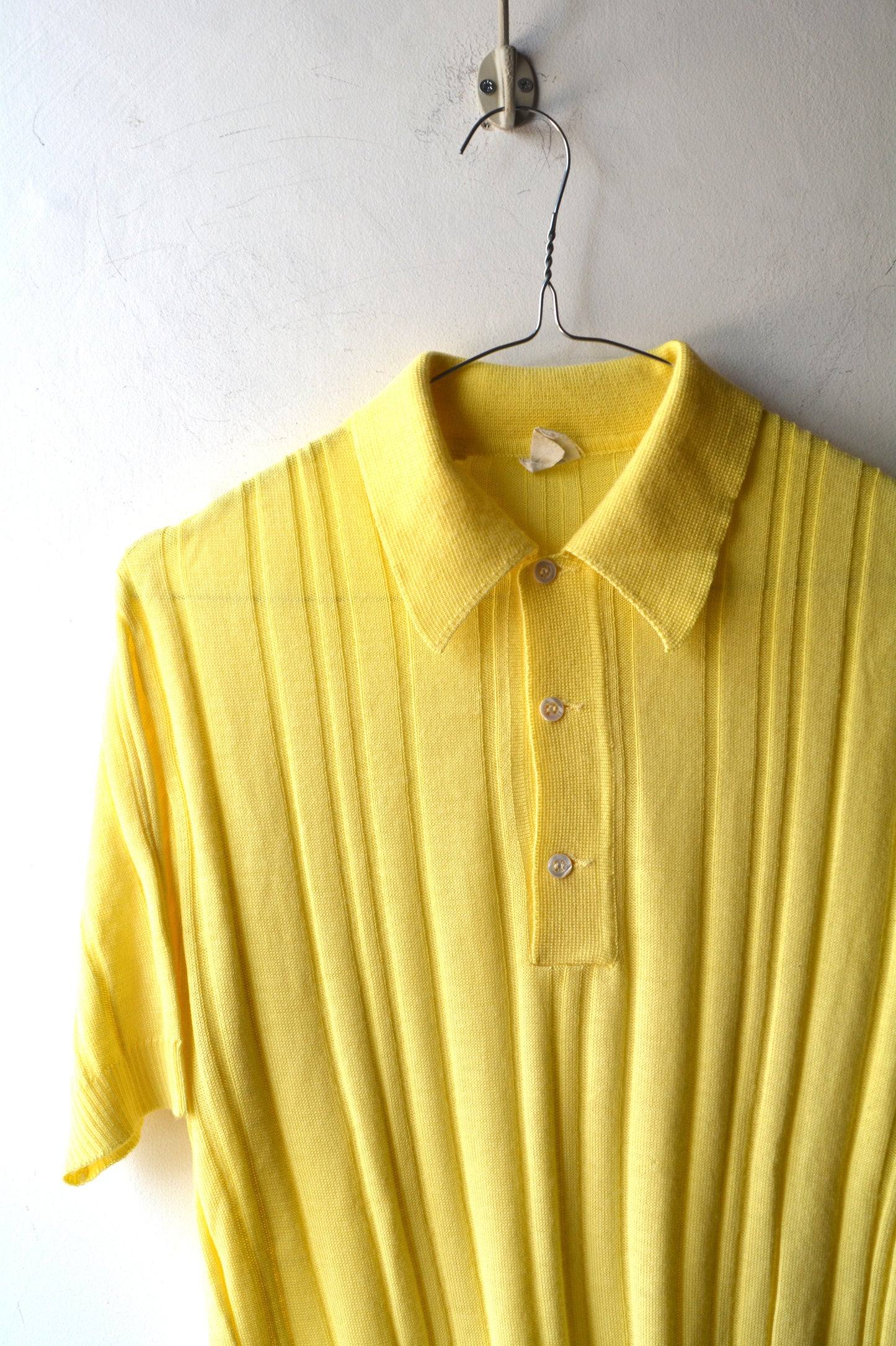Polo in Maglia Vintage Giallo Limone — Anni '70
