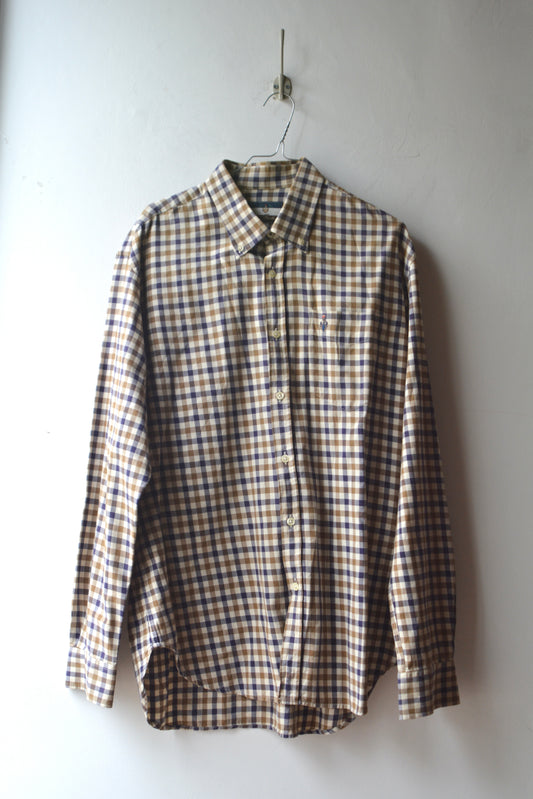 Casato Barbieri Camicia Vintage Button-Down Gingham Tricolore Uomo XL