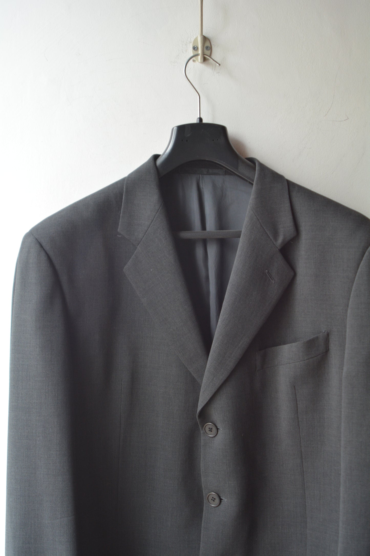 Armani Collezioni Blazer Vintage Lana Vergine Grigio Antracite Taglia 54 Made in Italy