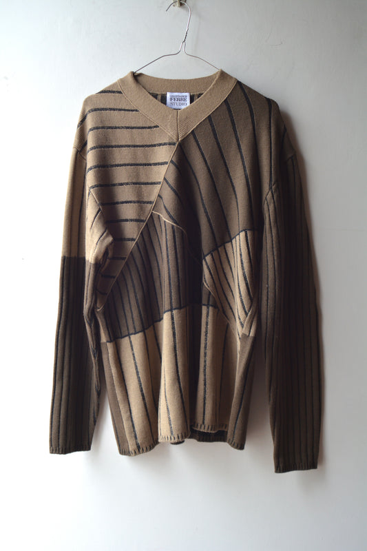 Gianfranco Ferré Studio Maglione Vintage Geometrico Lana Anni 80/90