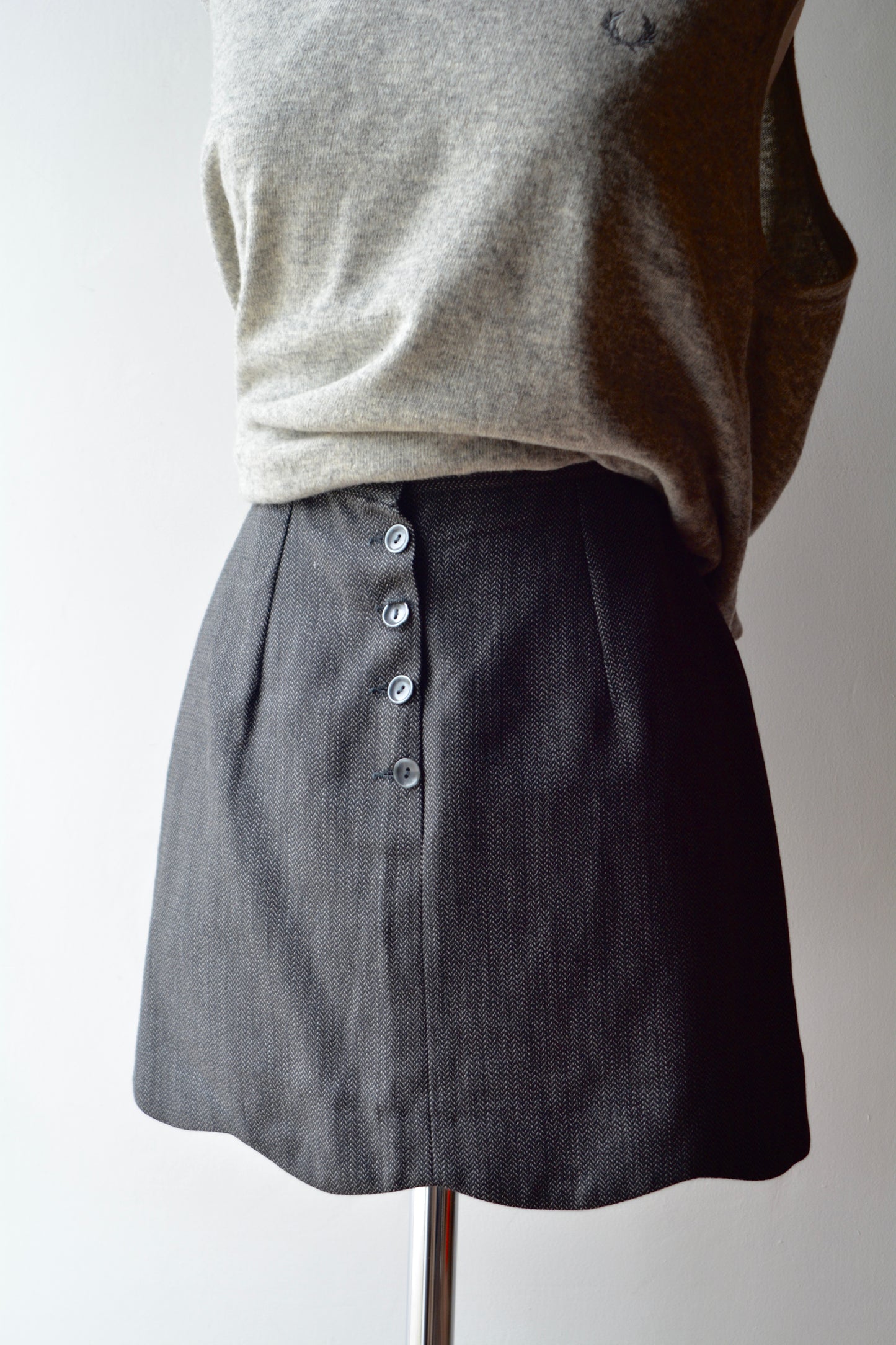 Jean Pierre Mini Skirt Vintage – Lana Grigia Spigata