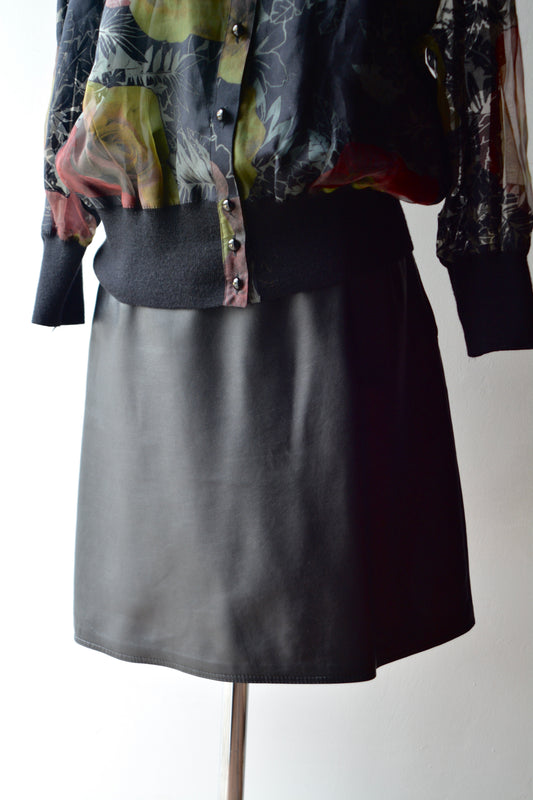 Mini Gonna Ecopelle Nera Vintage – A-line Anni '80