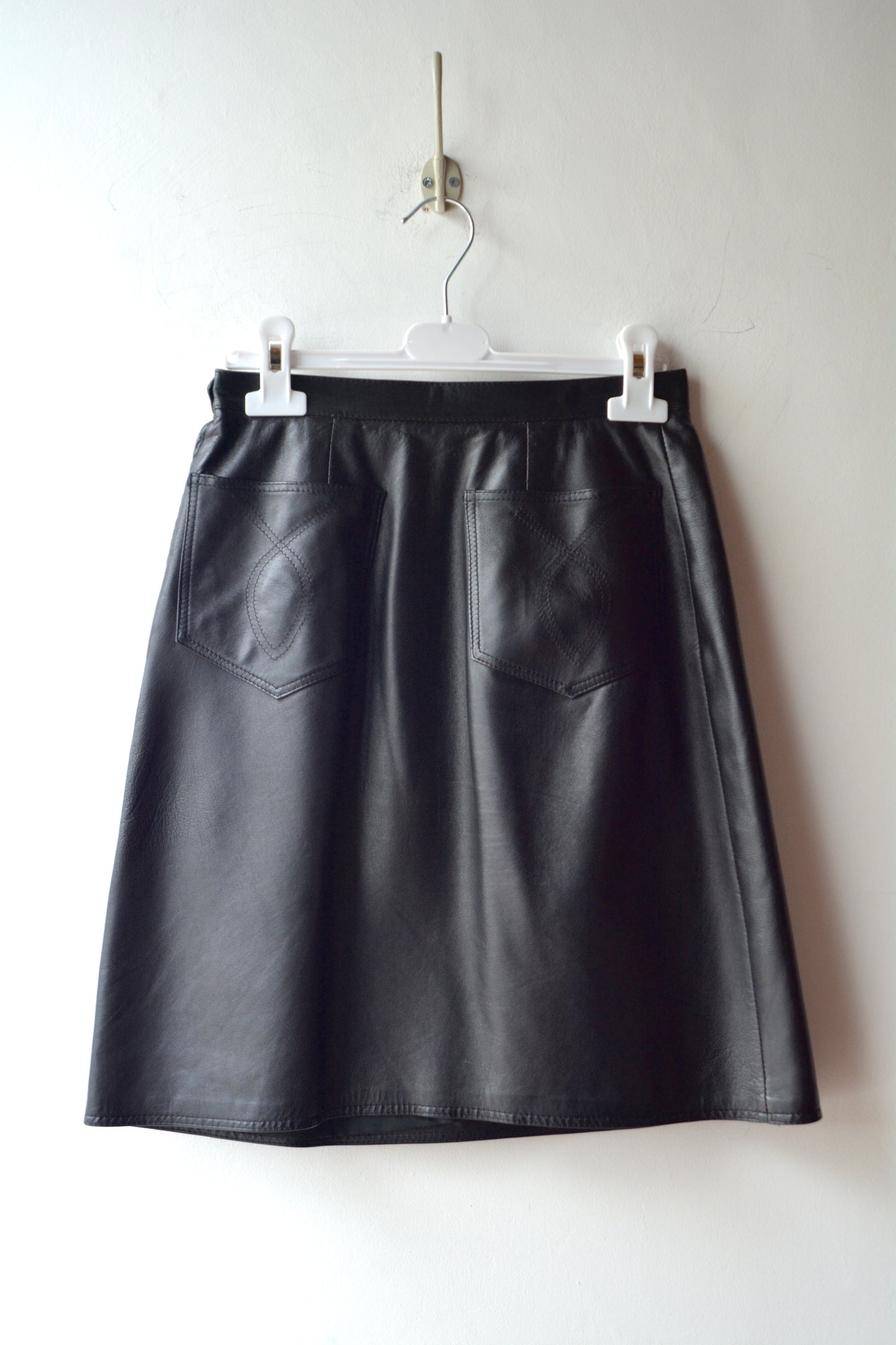 Mini Gonna Ecopelle Nera Vintage – A-line Anni '80
