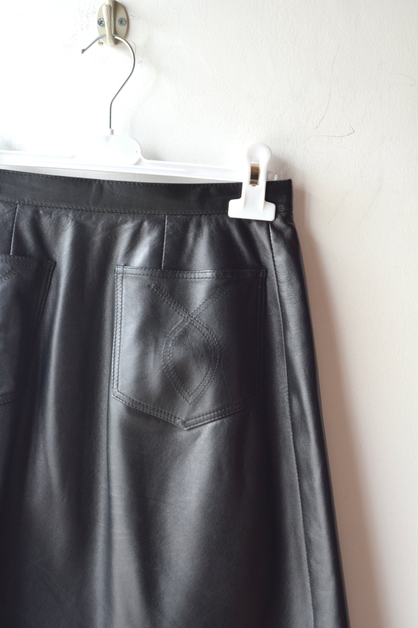 Mini Gonna Ecopelle Nera Vintage – A-line Anni '80