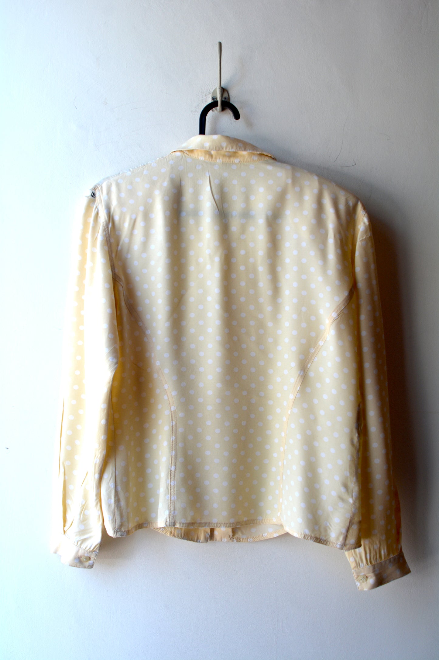 Camicia Vintage Watergate Sportwear Giallo Burro a Pois Bianchi
