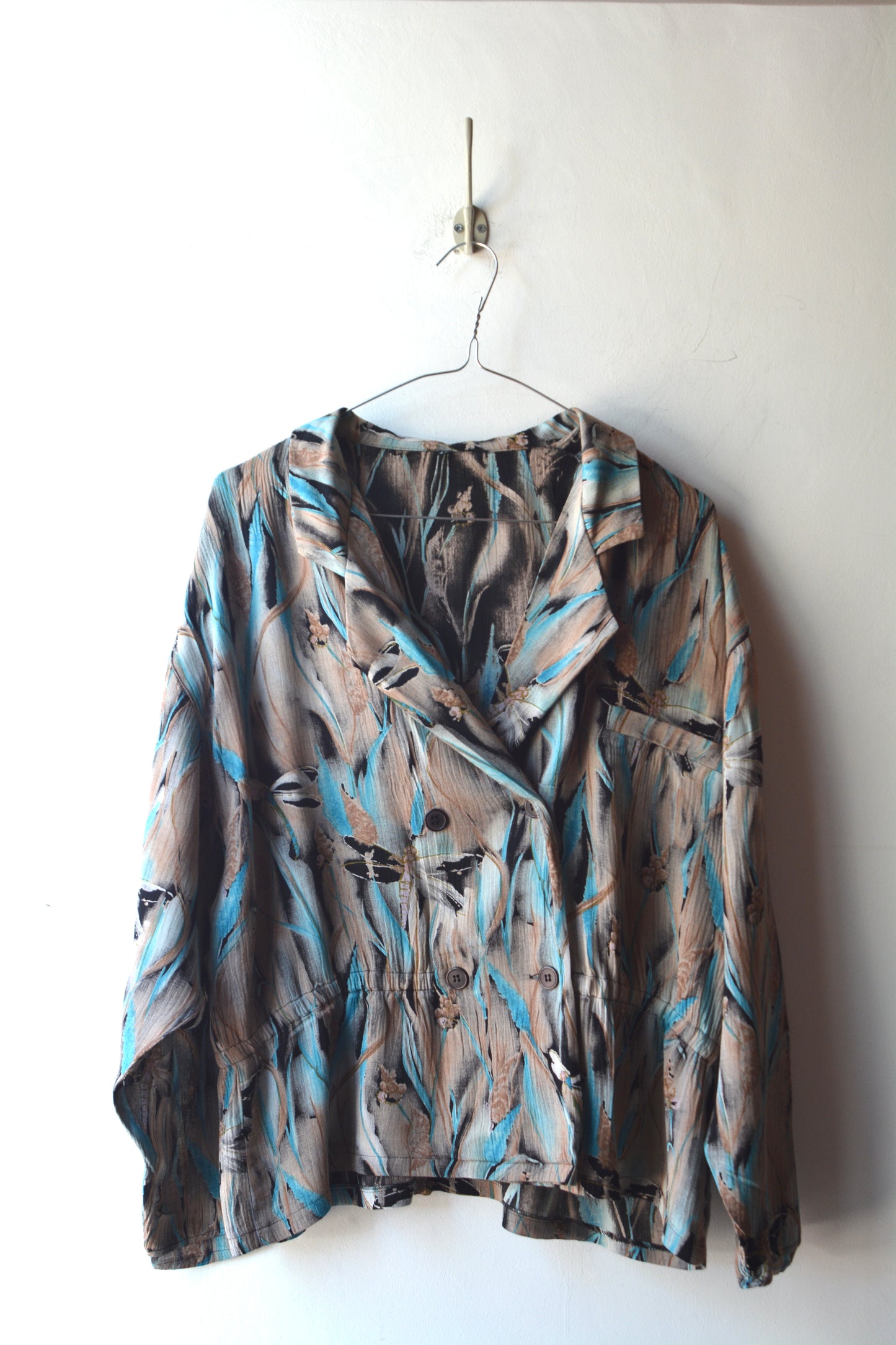 Giacca Vintage in Viscosa Stampa Astratta – Taglia 42