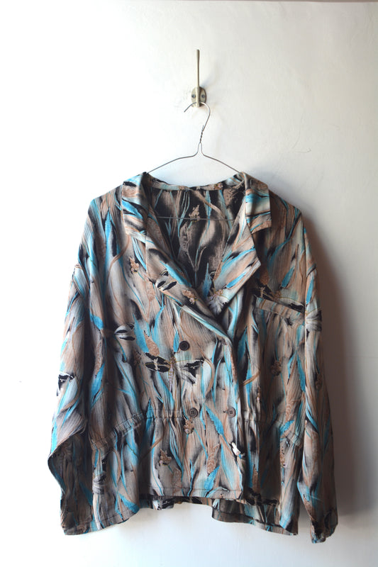 Giacca Vintage in Viscosa Stampa Astratta – Taglia 42