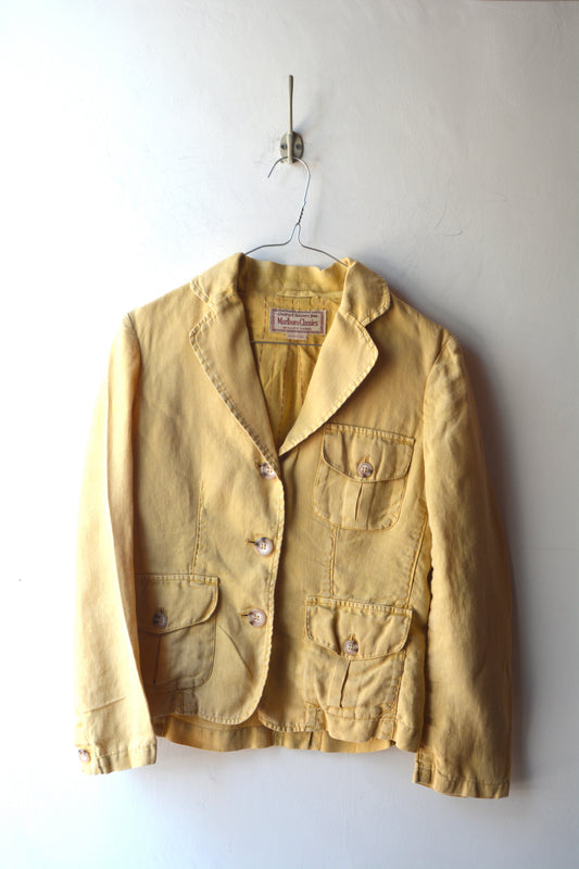 Blazer Safari Vintage Marlboro Classics Lino Giallo Senape Anni '90