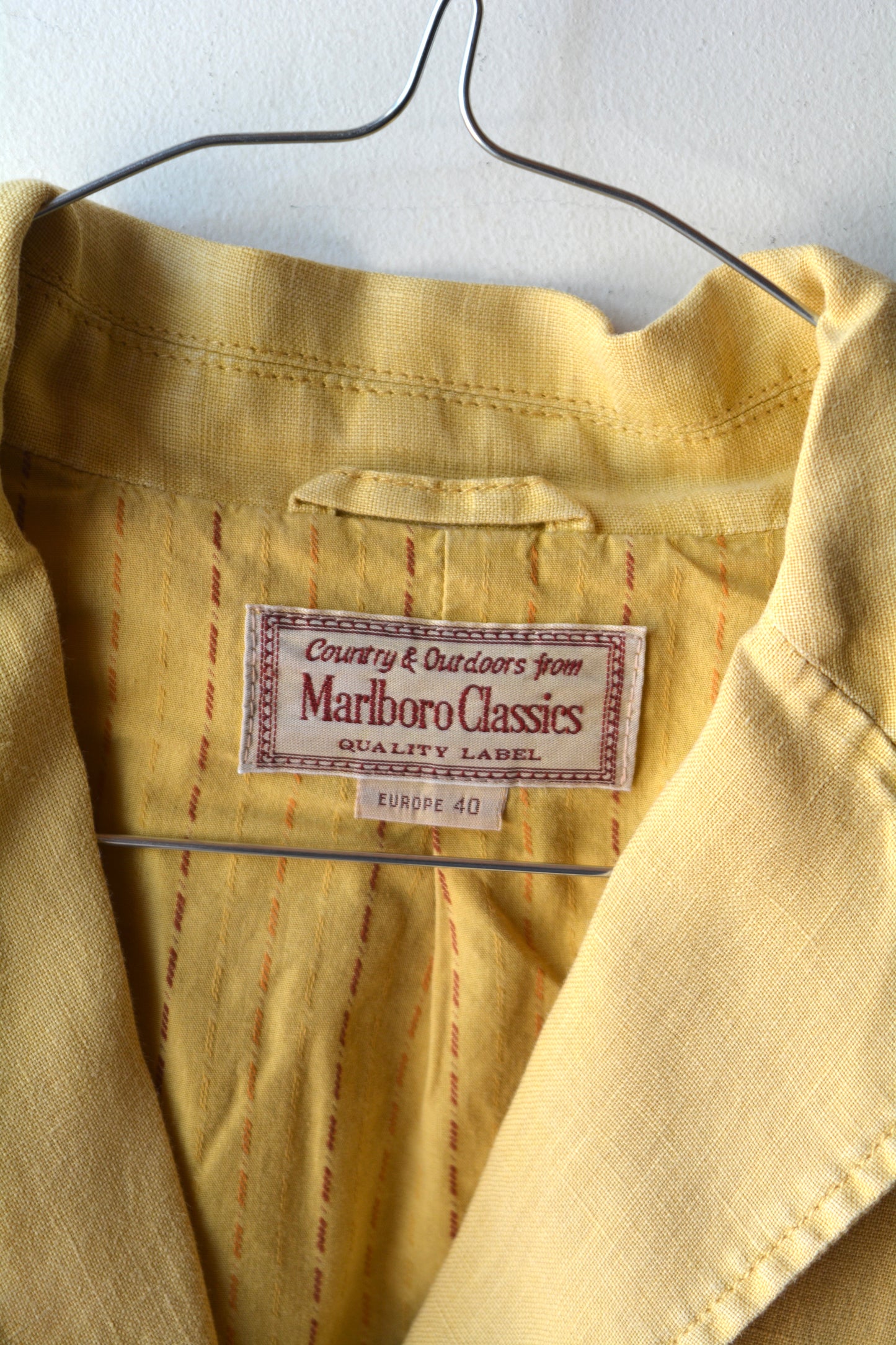 Blazer Safari Vintage Marlboro Classics Lino Giallo Senape Anni '90