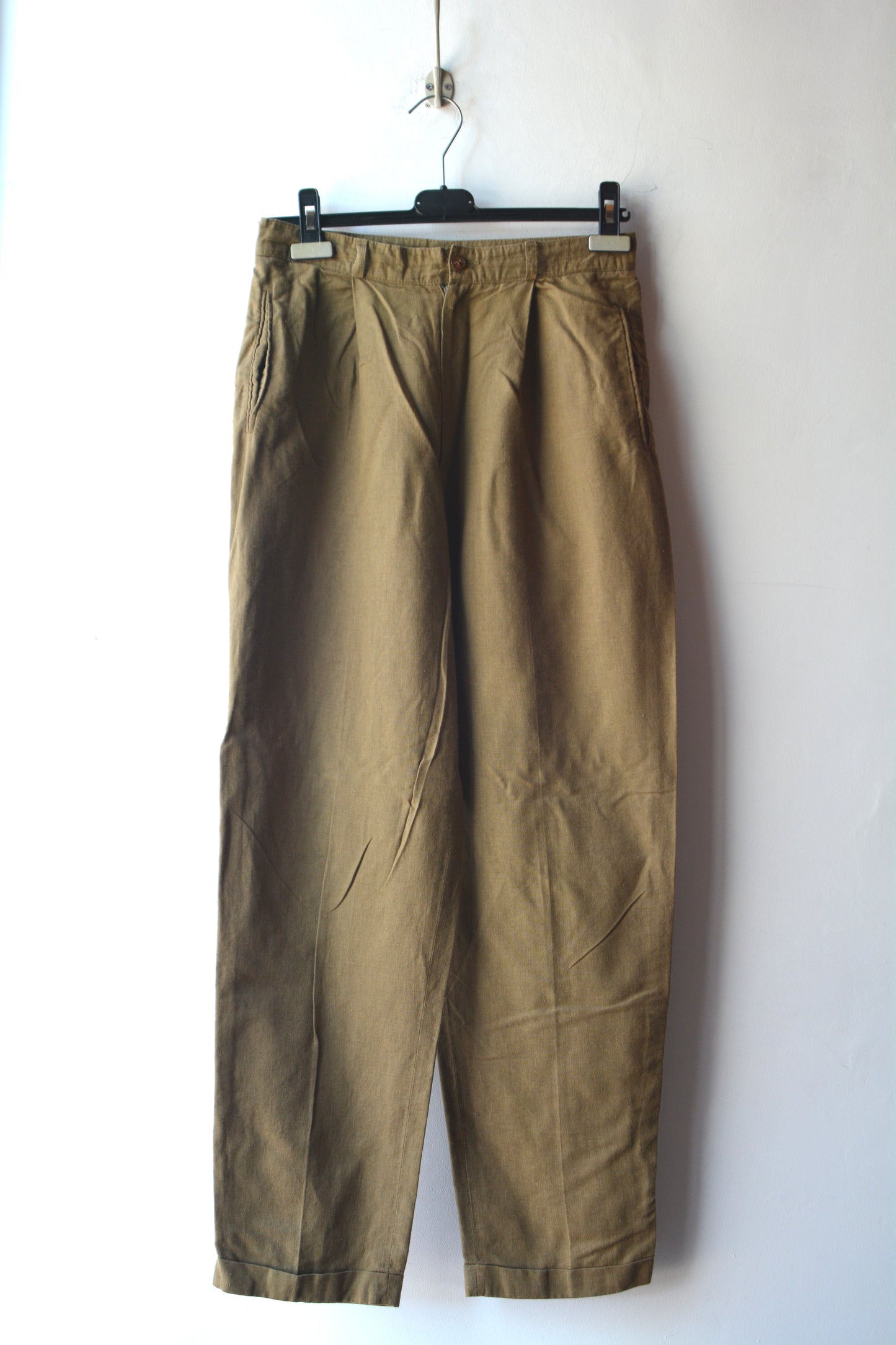 Raphael Pantaloni Lino Vintage Cachi – Taglia 44
